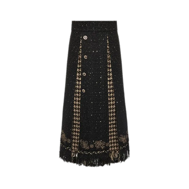 金墨松烟 Gold Ink Pine Vest Pleated Skirt Set