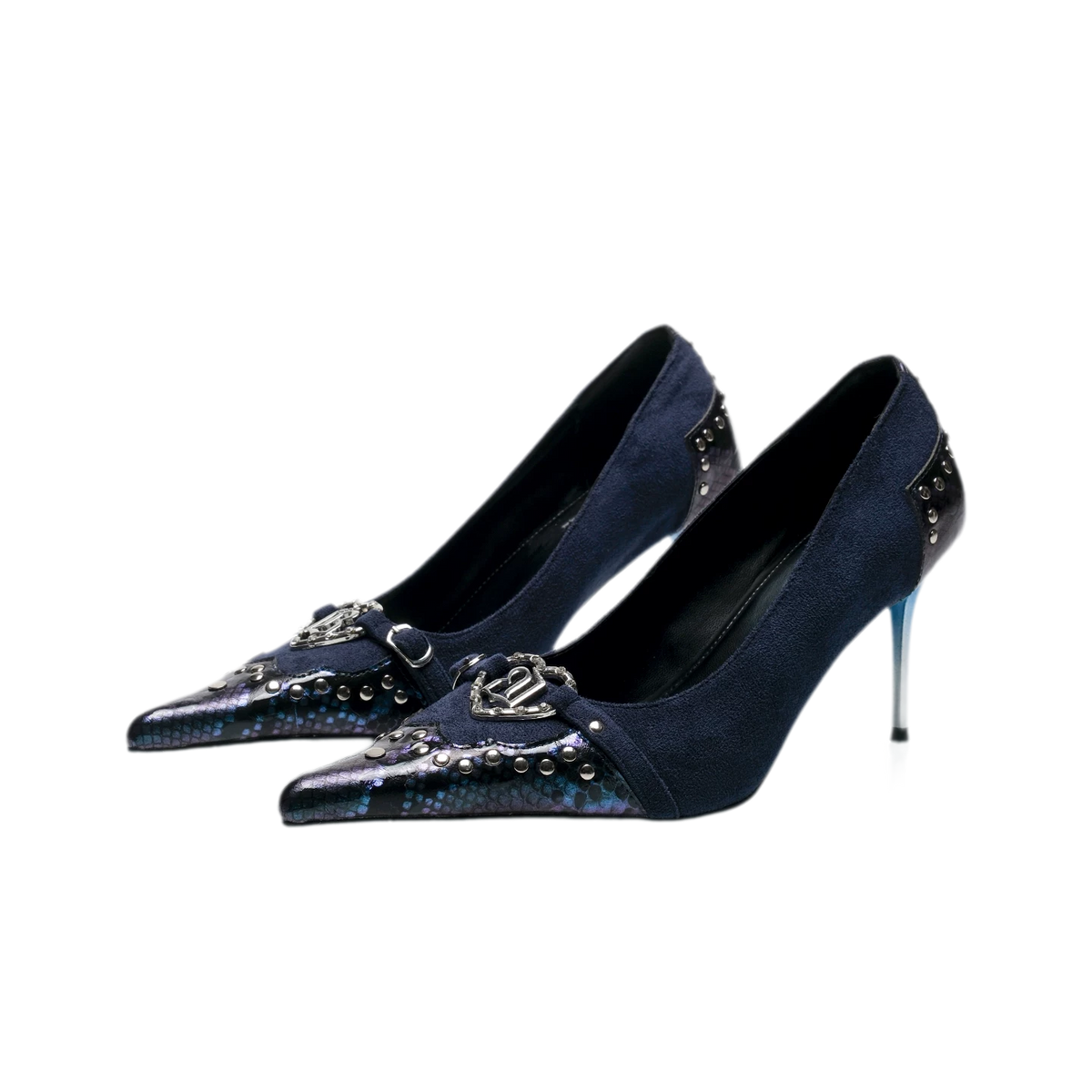 Décolleté con tacco a stiletto sfumate con stampa serpente