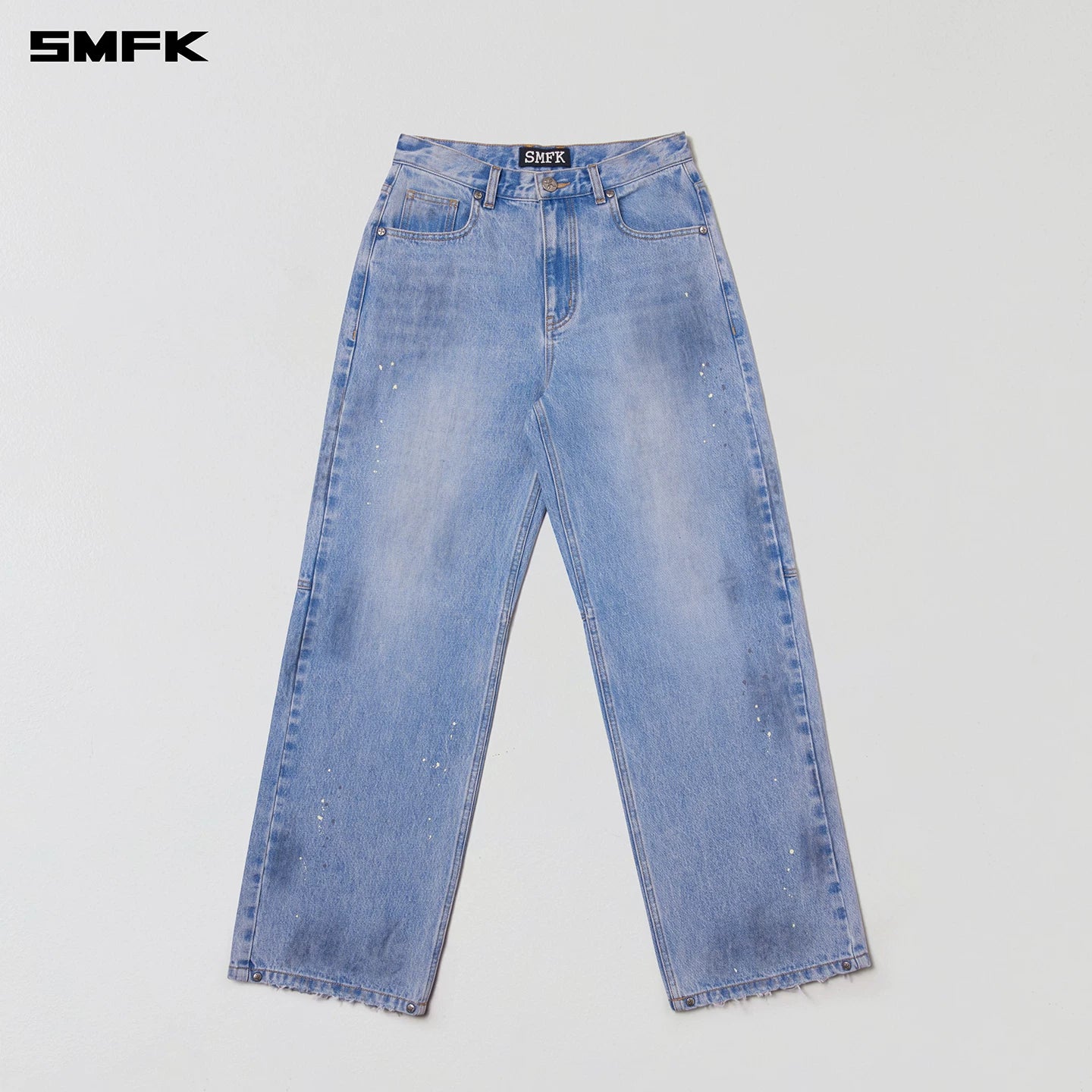 Cross Statue Wide Straight Jeans