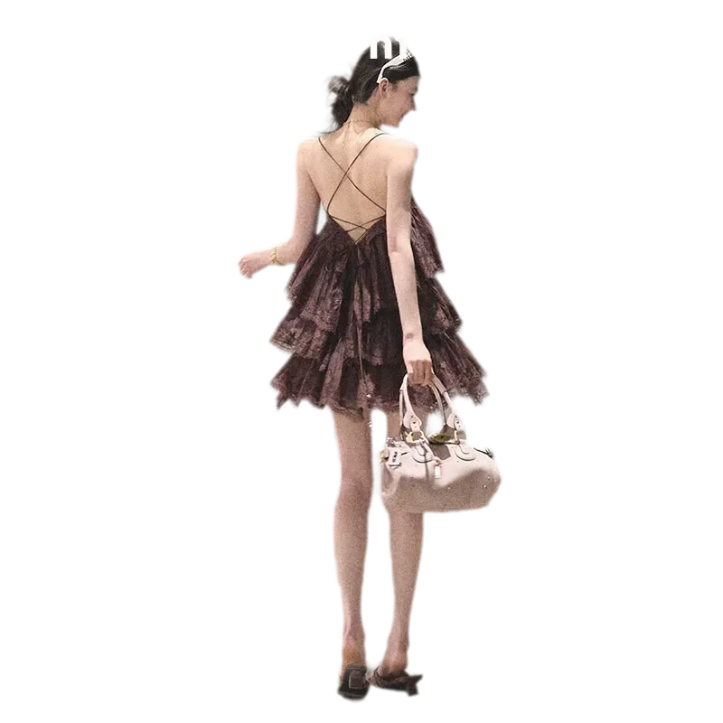 Textured Lace Trim Dress
