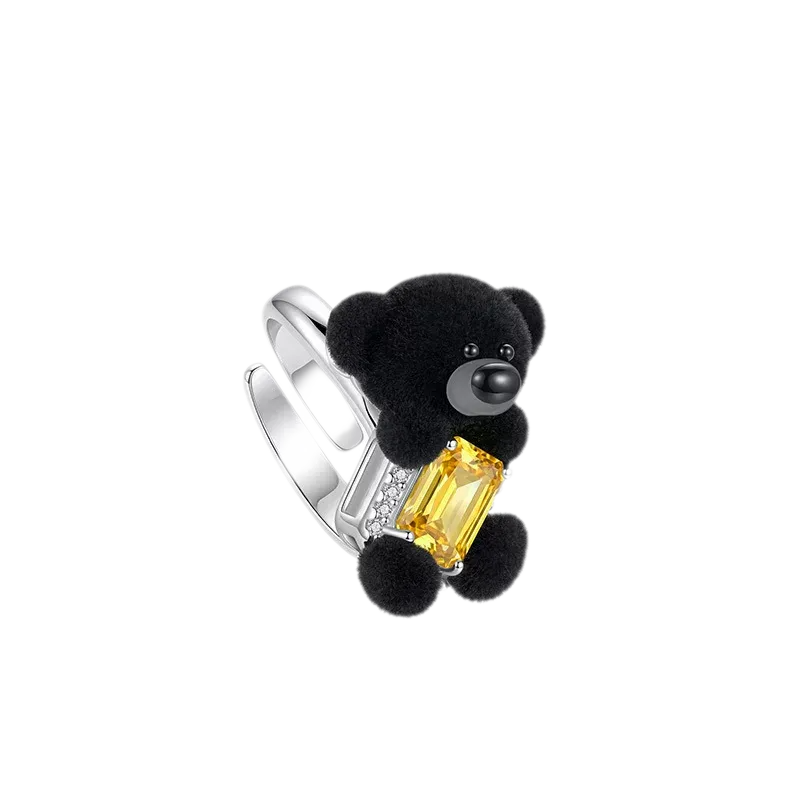 Bague ouverte ours en zircon