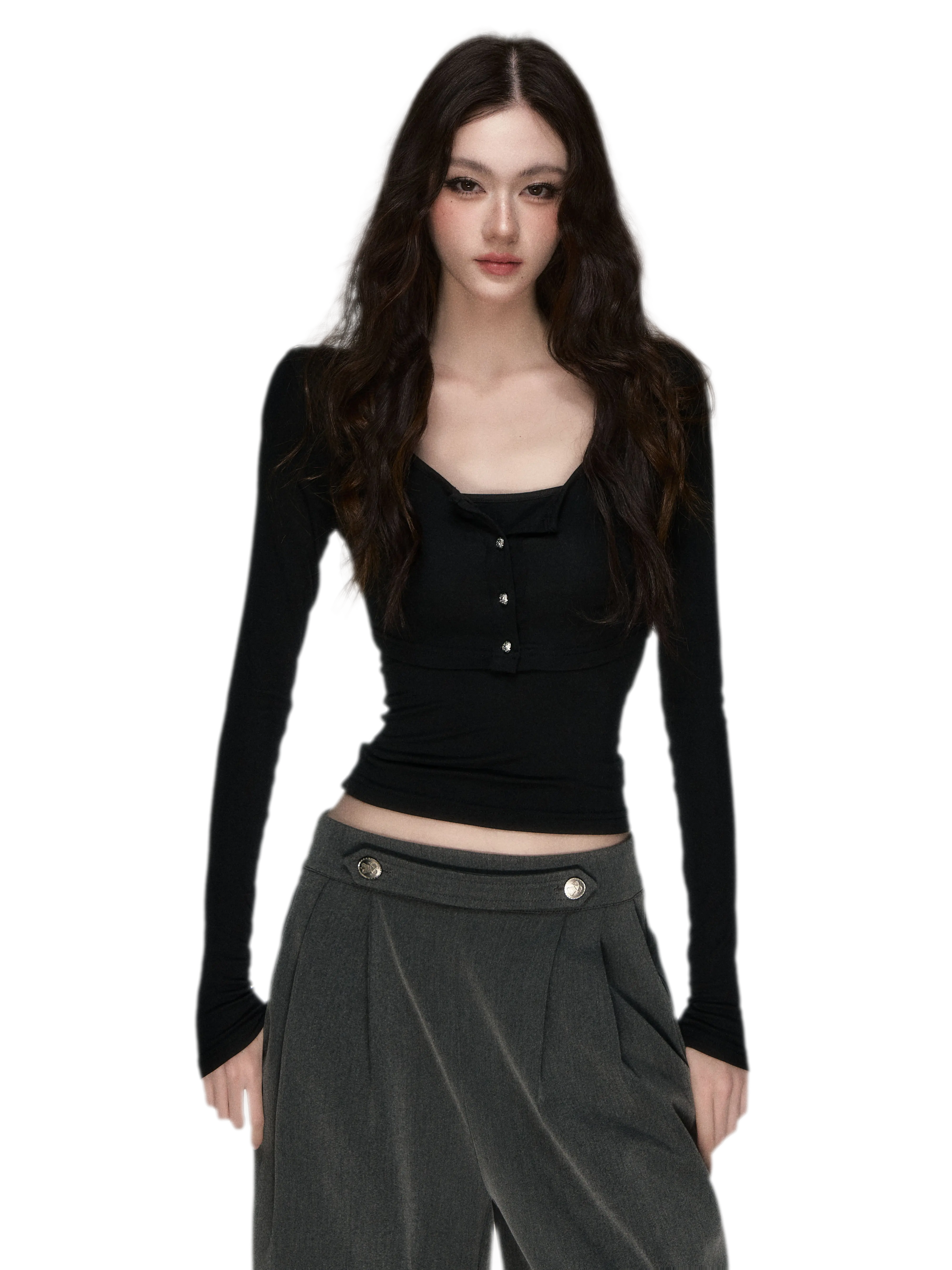 Soft Fitted Layered Top Set