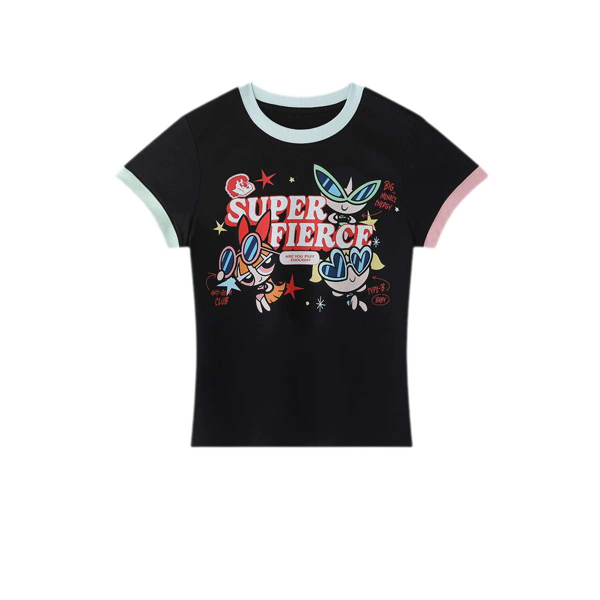 Contrast Print Fitted T-Shirt