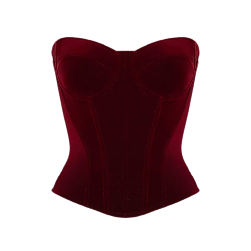 Velvet Boned Corset Top
