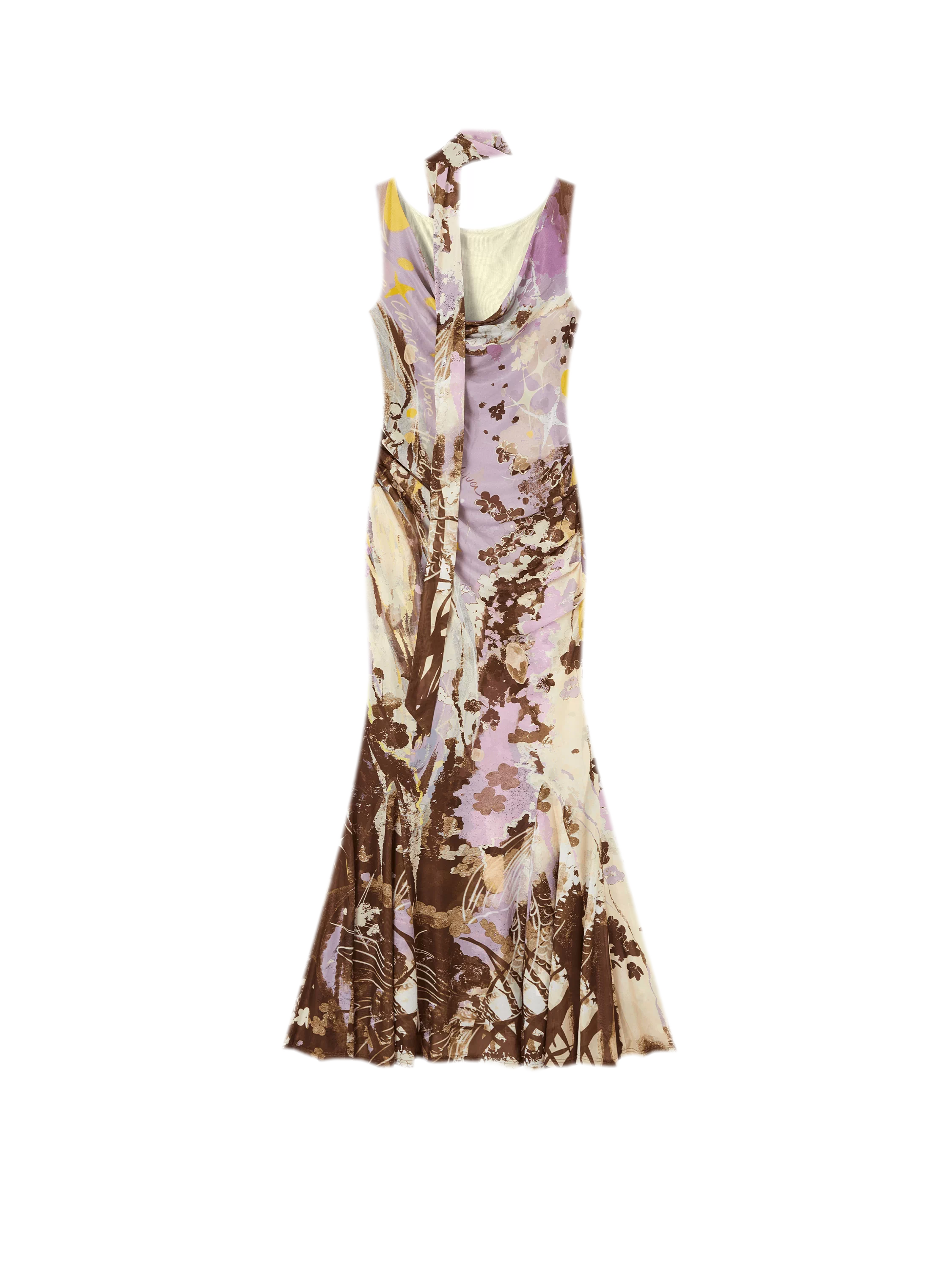 Hand-Painted Mesh Mermaid Dress