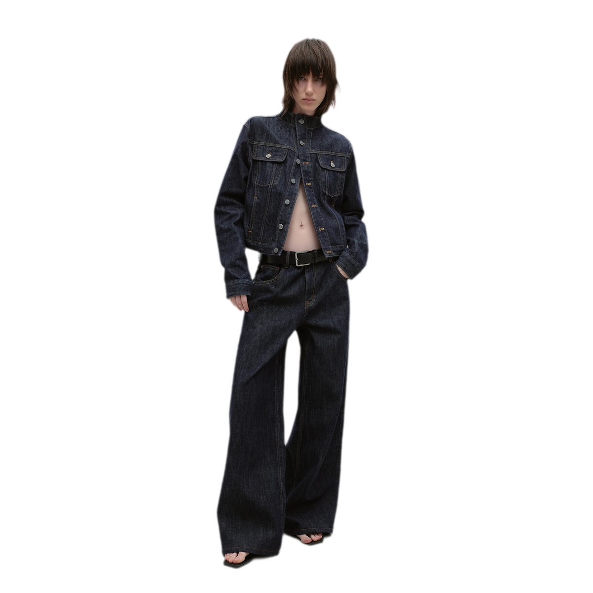 Redline Cropped Raw Denim Jacket