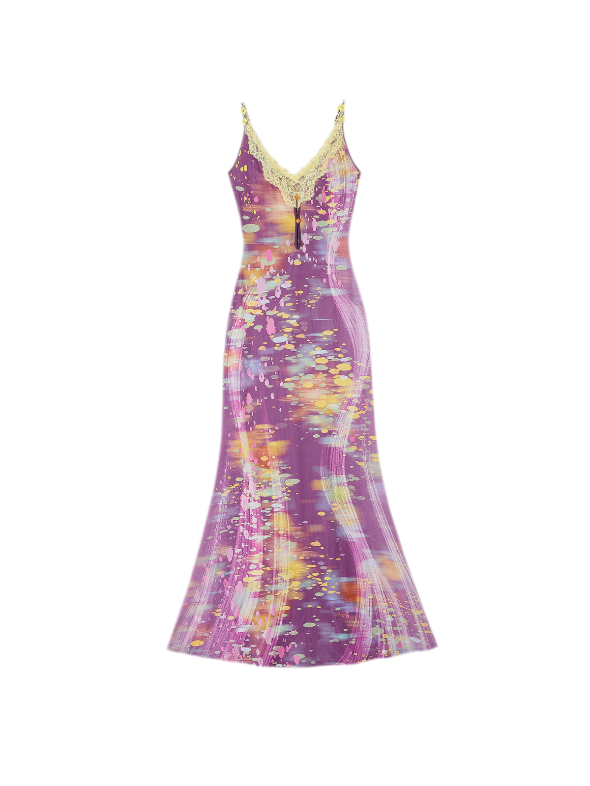 Lace Panel Fishtail Dress