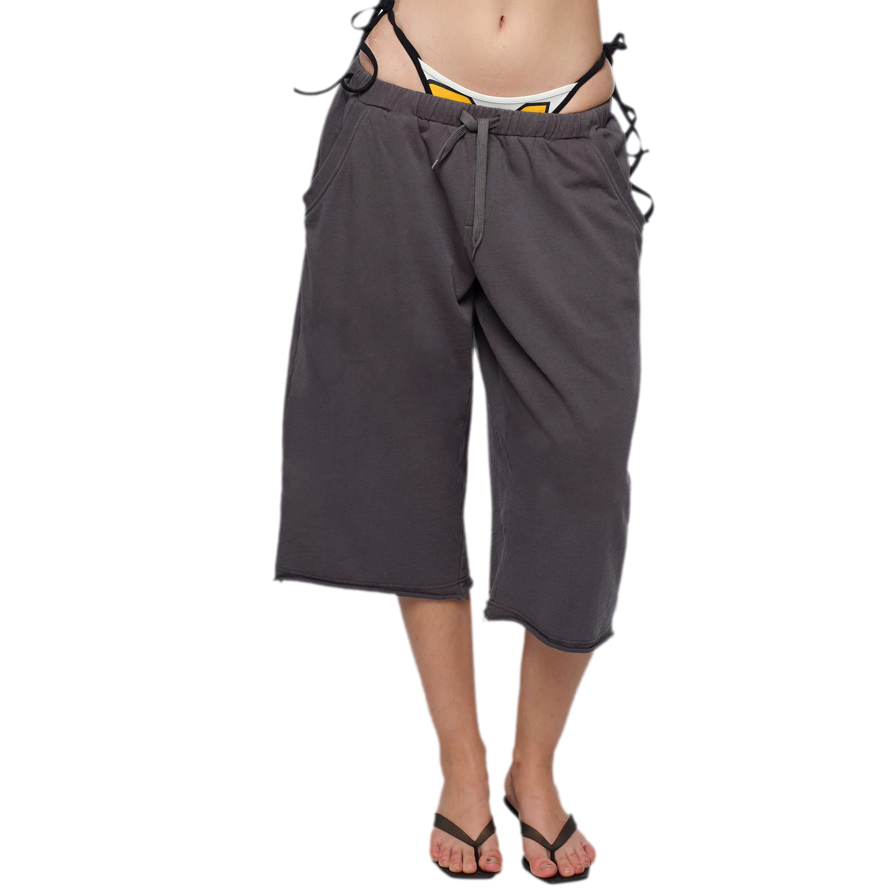 Wide-Leg Cropped Sweatpants