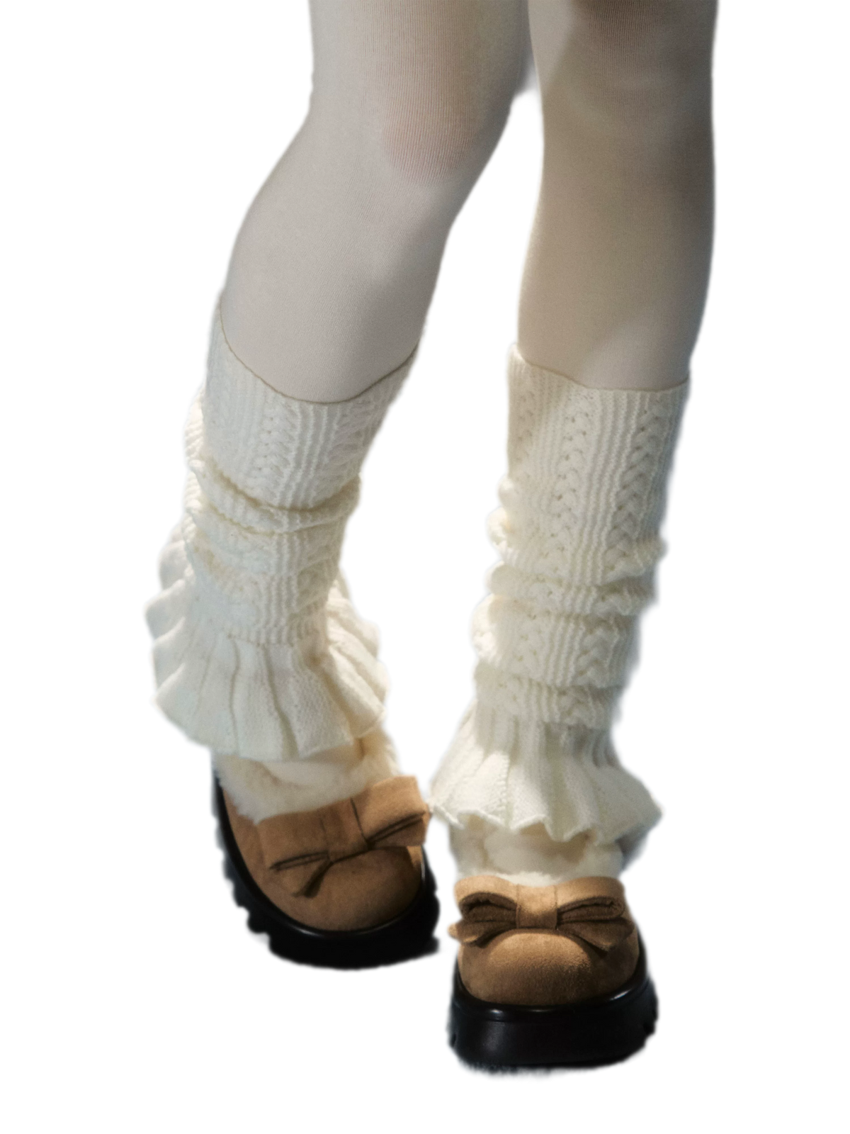 Plush Bow Platform Mary Janes