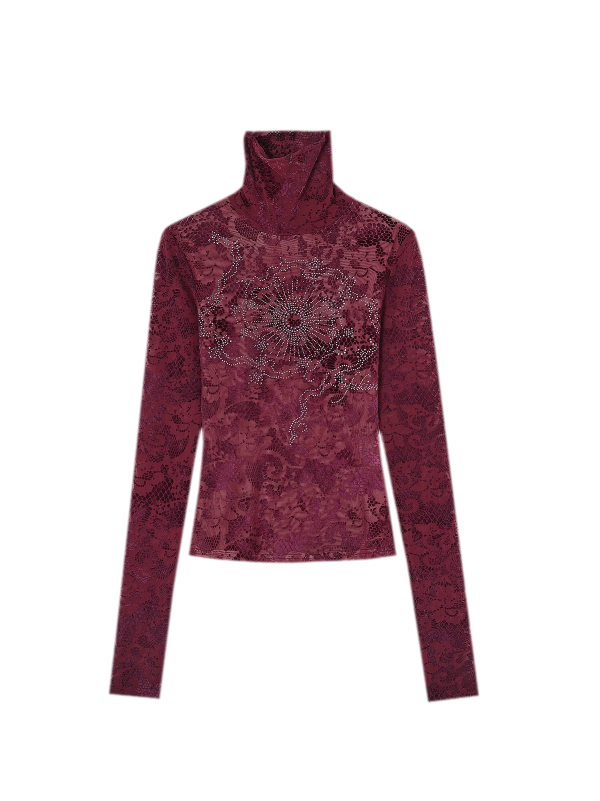 Rhinestone Velvet Jacquard Top