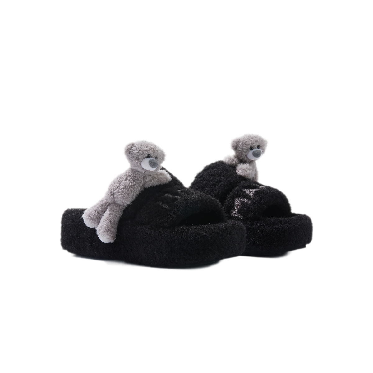Pluchen slippers met platform en personage