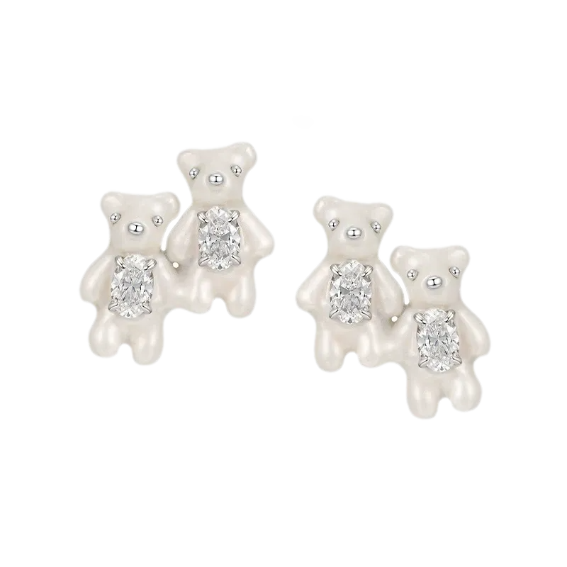 Pearl Bear Statement Earrings