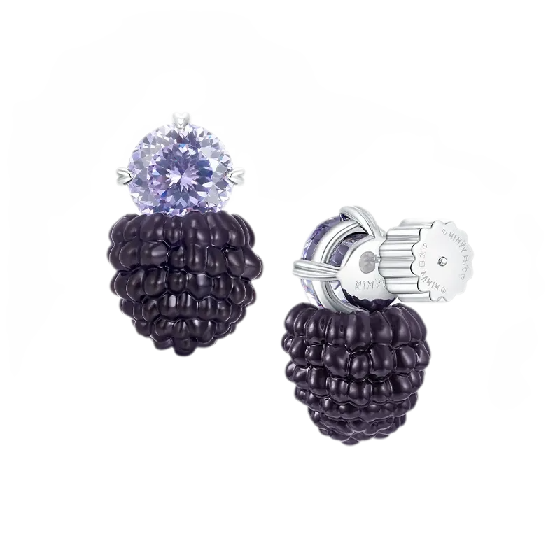 Berry Gemstone Statement Earrings