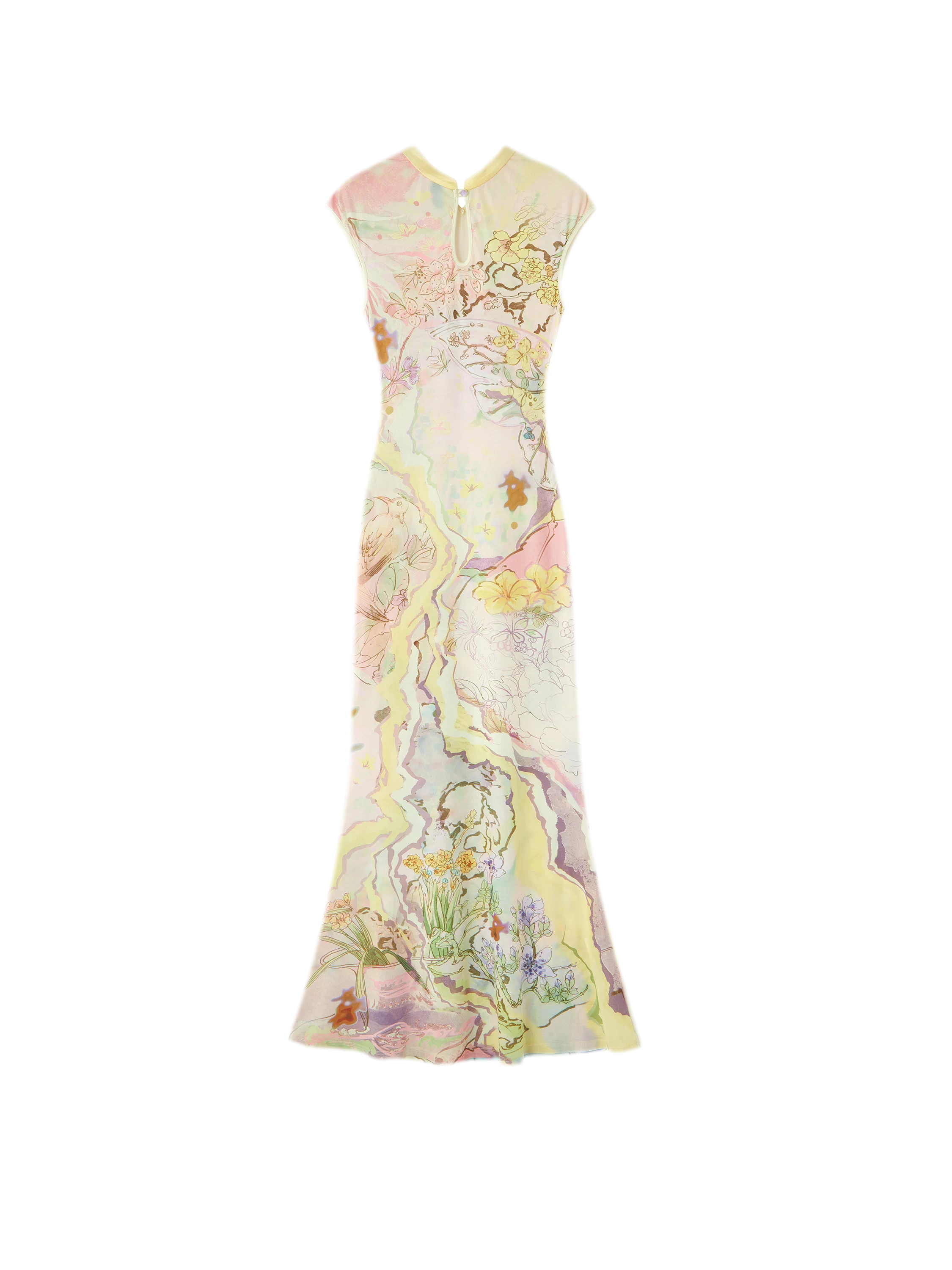 Draped Neck Fishtail Dress