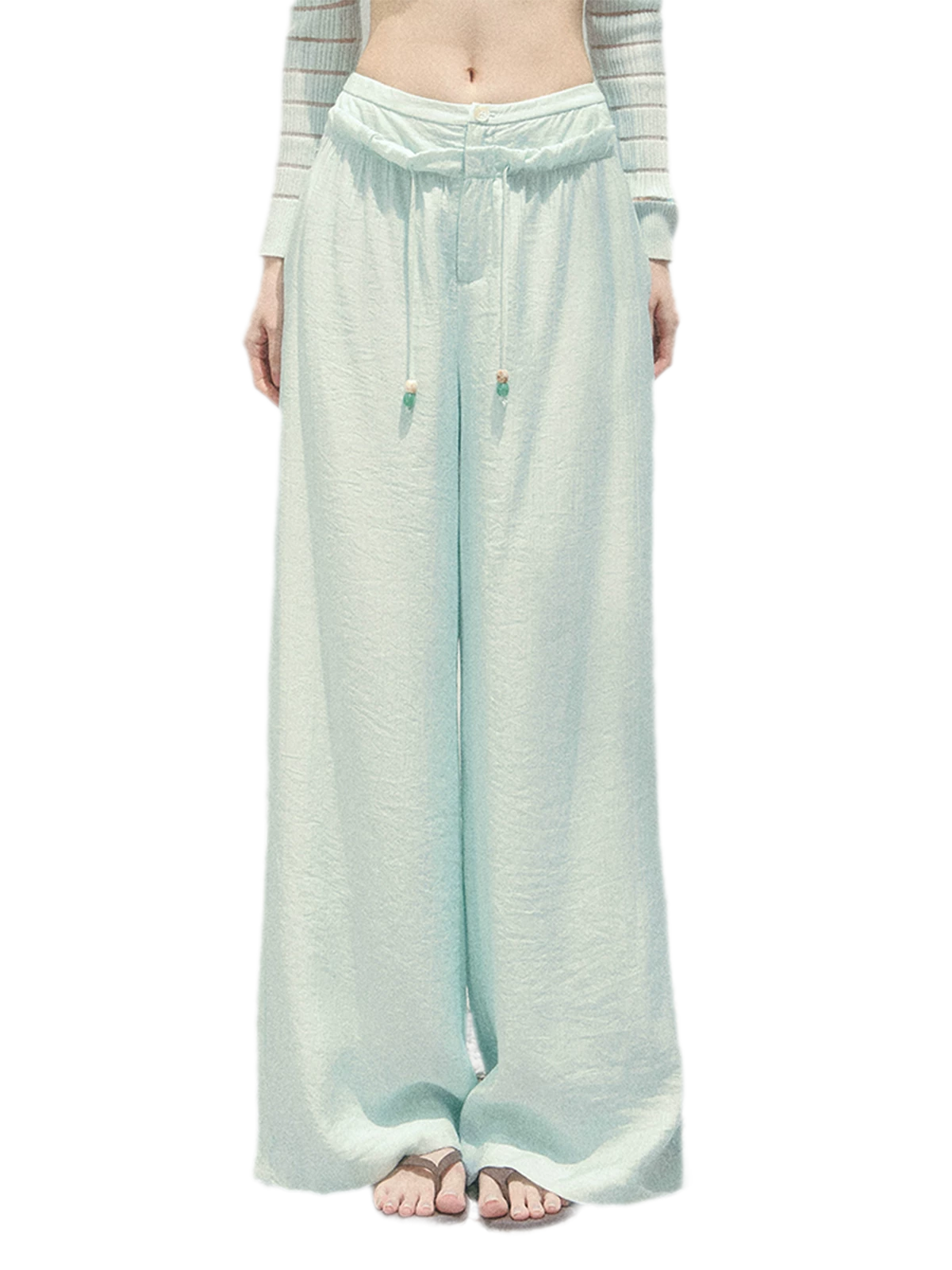 Wide-Leg Embroidered Pants