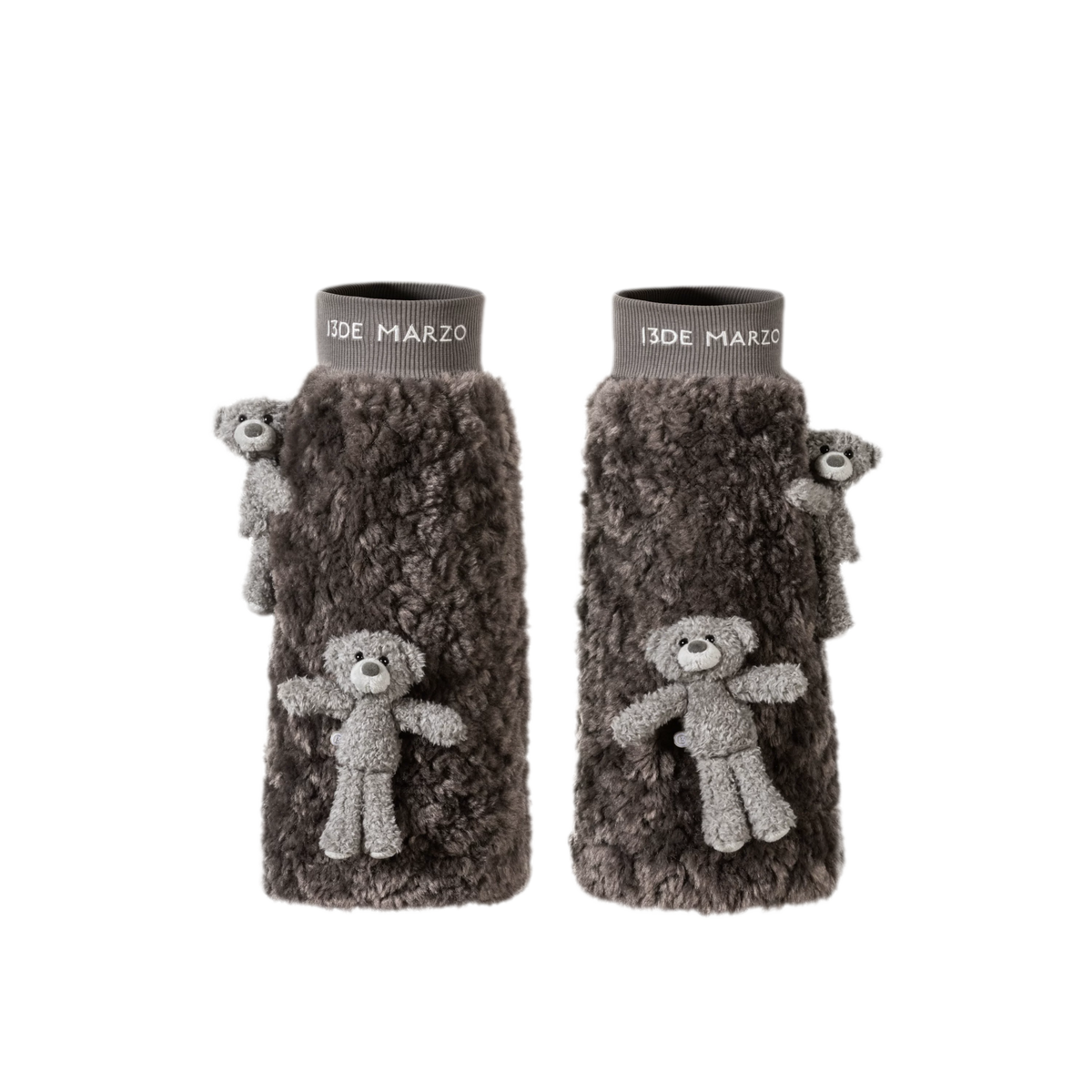Plush Bear Appliqué Leg Warmers