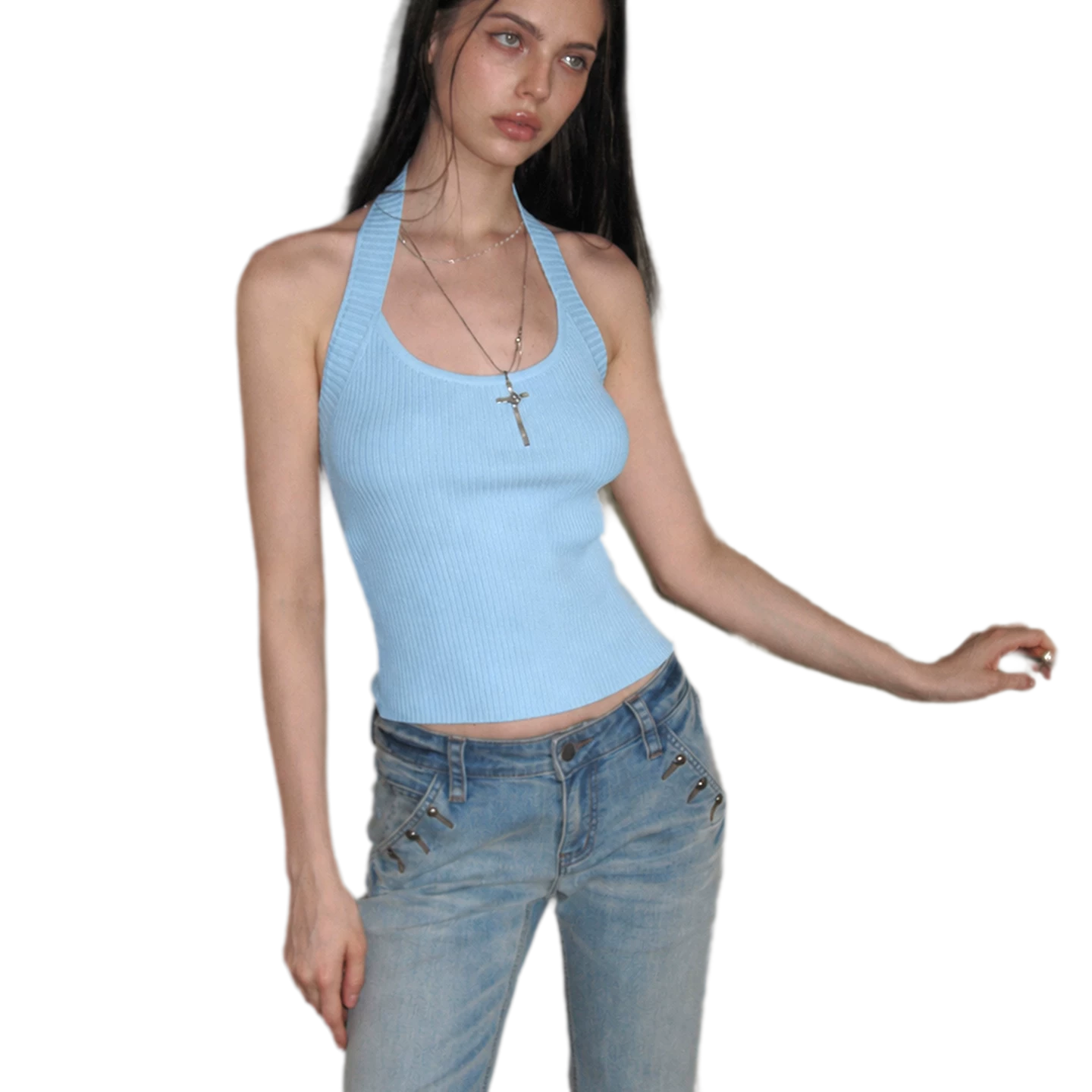 Wide Strap Halter Tank