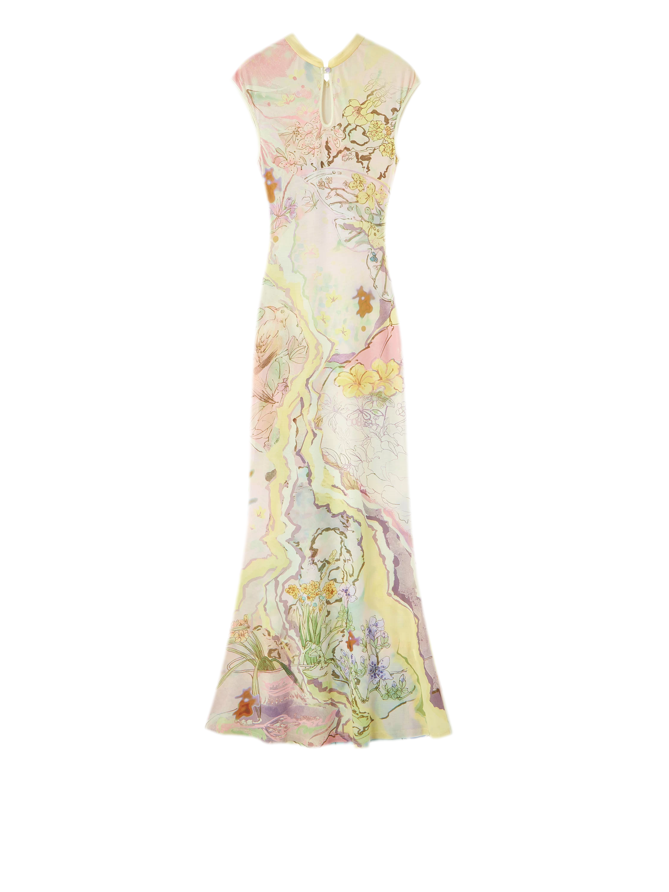 Draped Neck Fishtail Dress