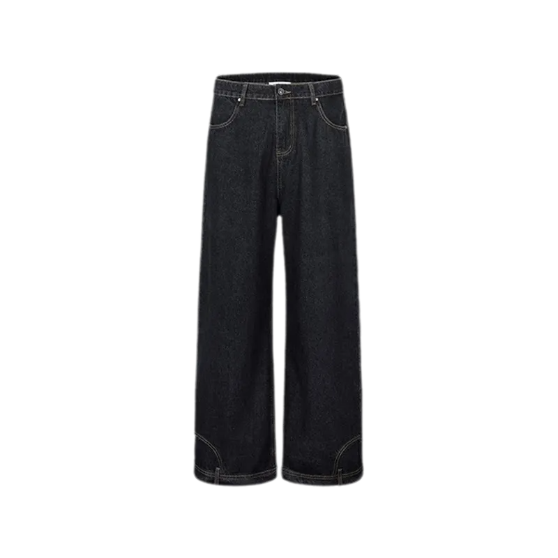 Washed Denim Wide-Leg Jeans