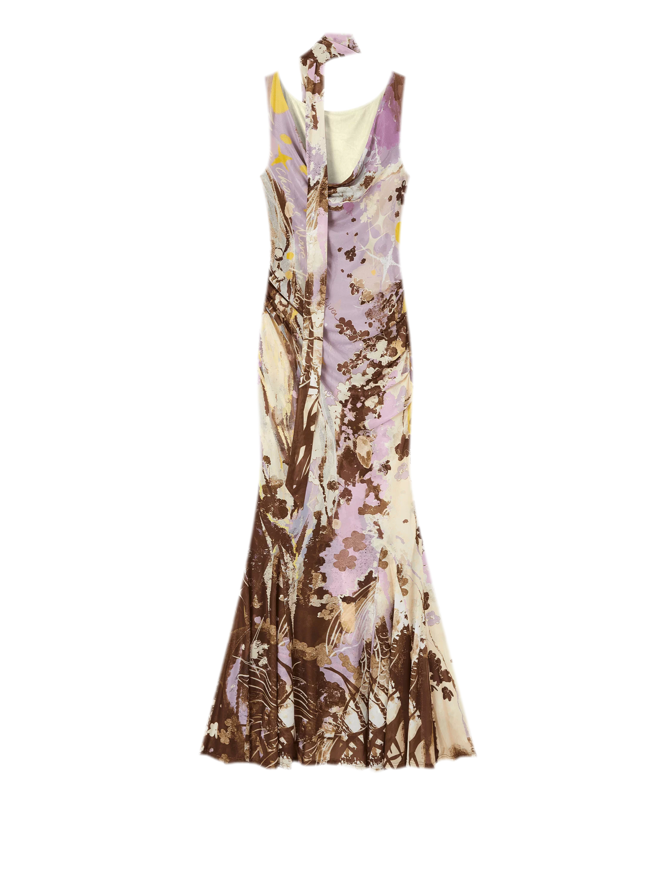 Hand-Painted Mesh Mermaid Dress