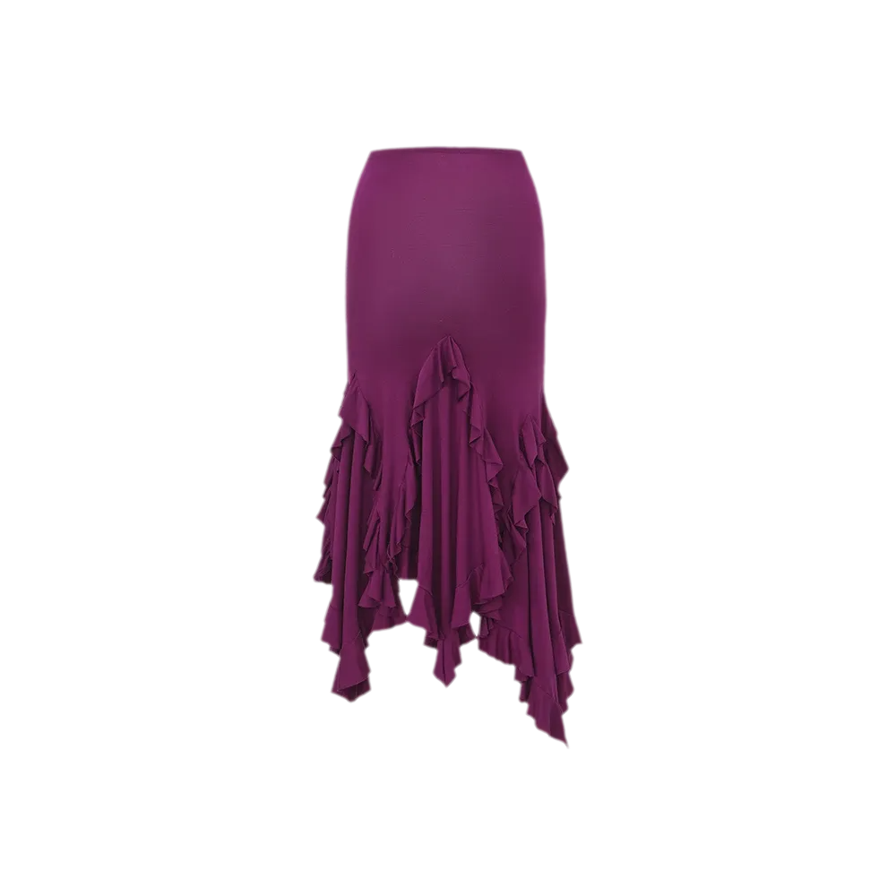 Ruched Ruffle Skirt Set