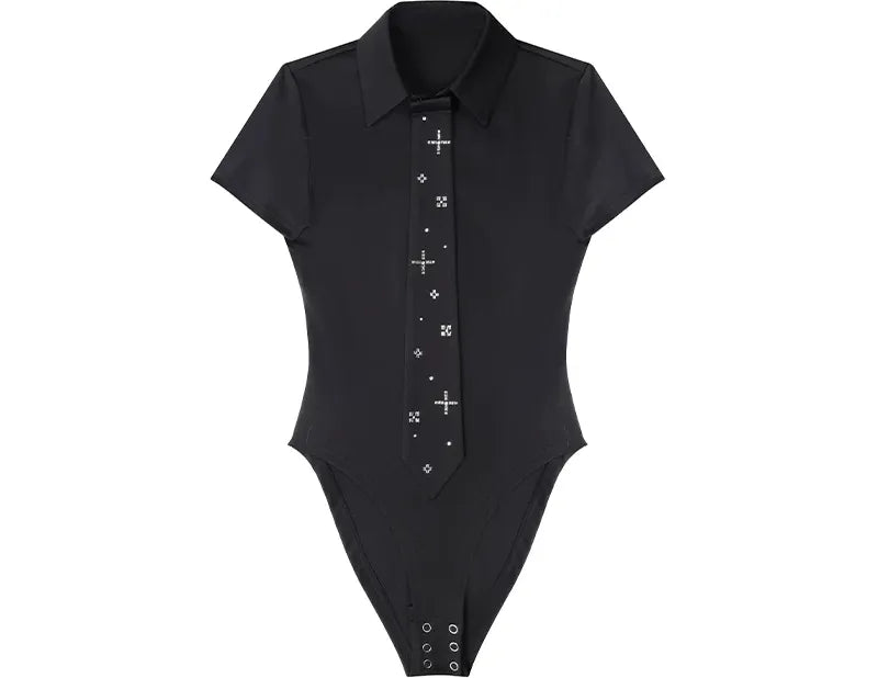 Detachable Tie Short Jumpsuit