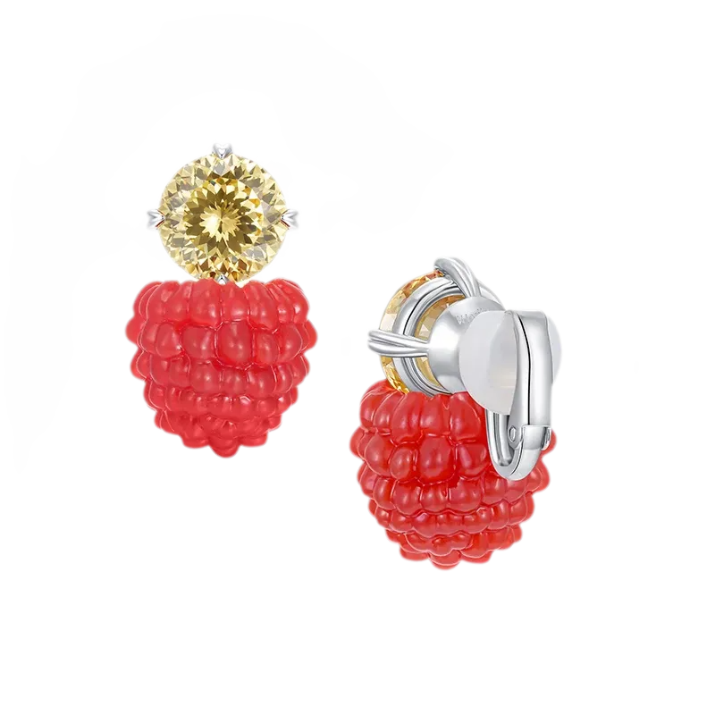 Berry Gemstone Statement Earrings