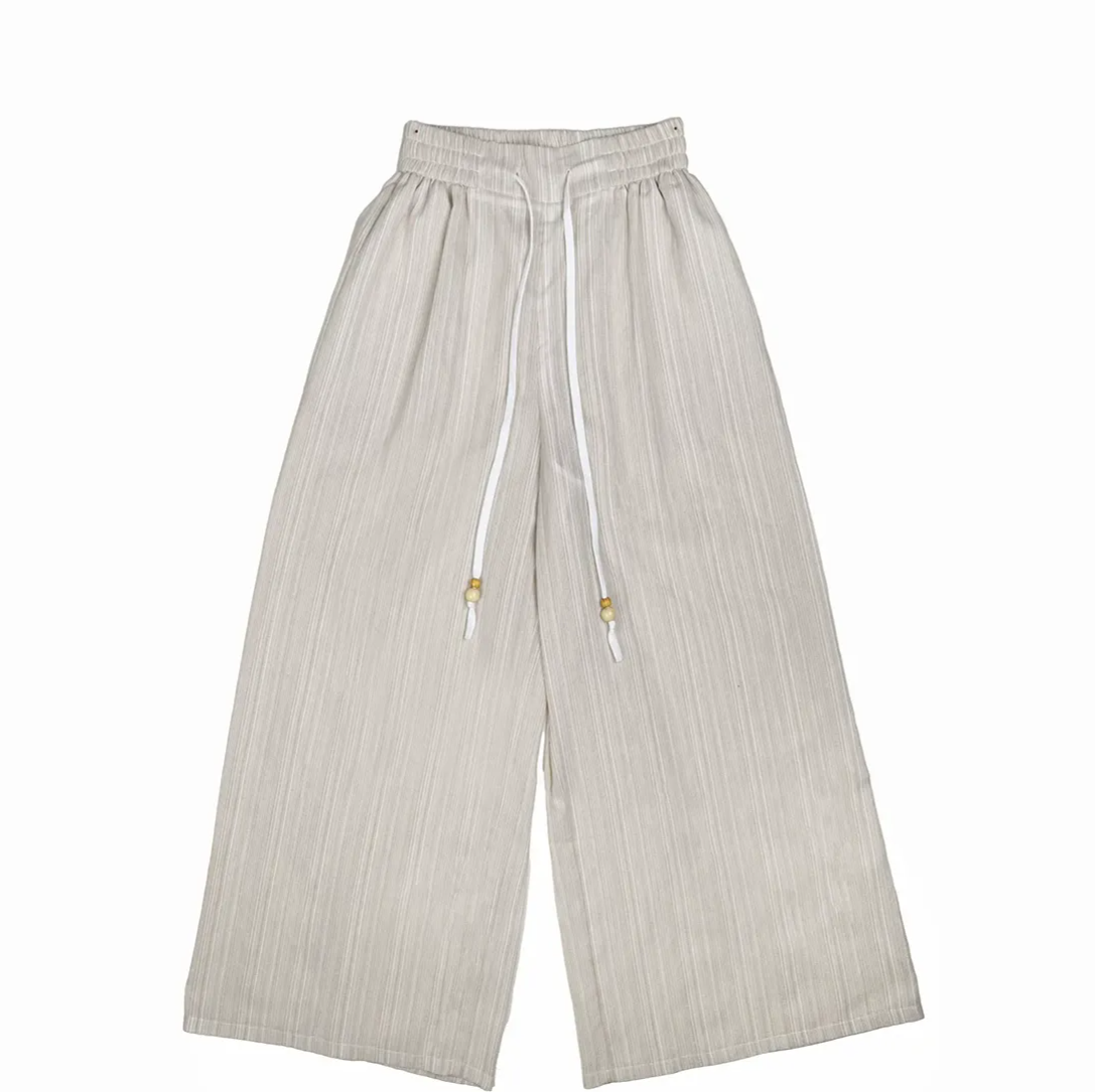 Wide-Leg Drawstring Pants