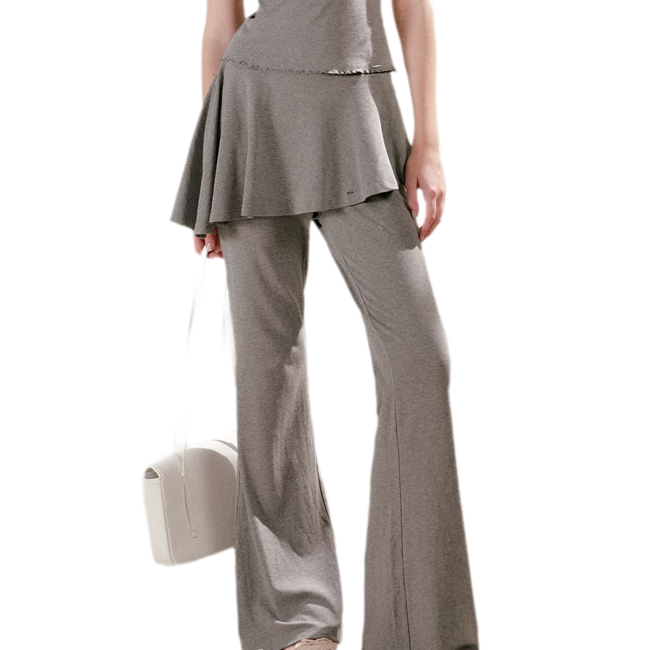 Lace Trim Faux Two-Piece Set