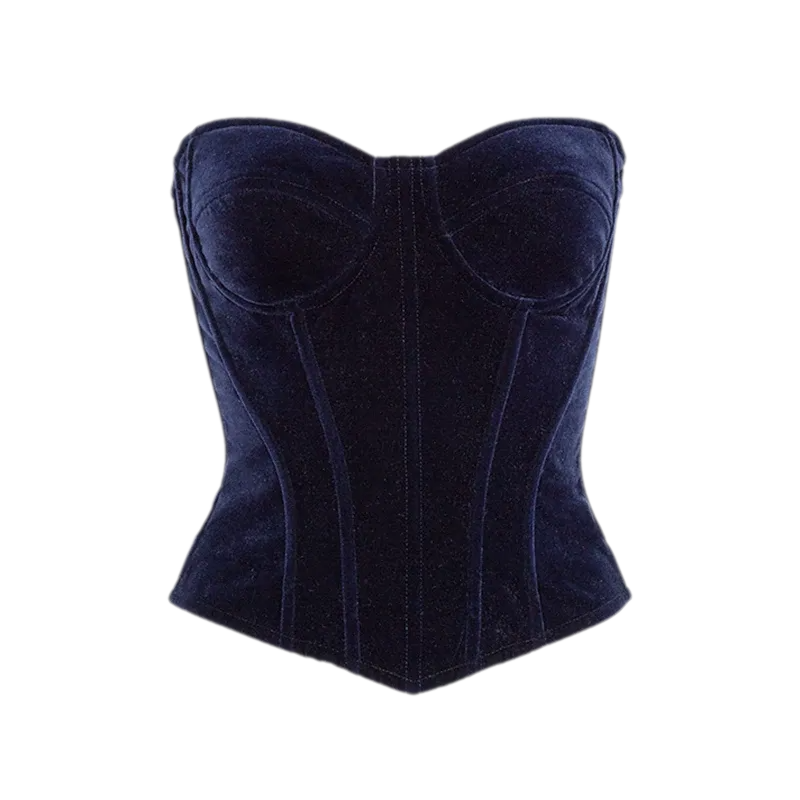 Velvet Boned Corset Top