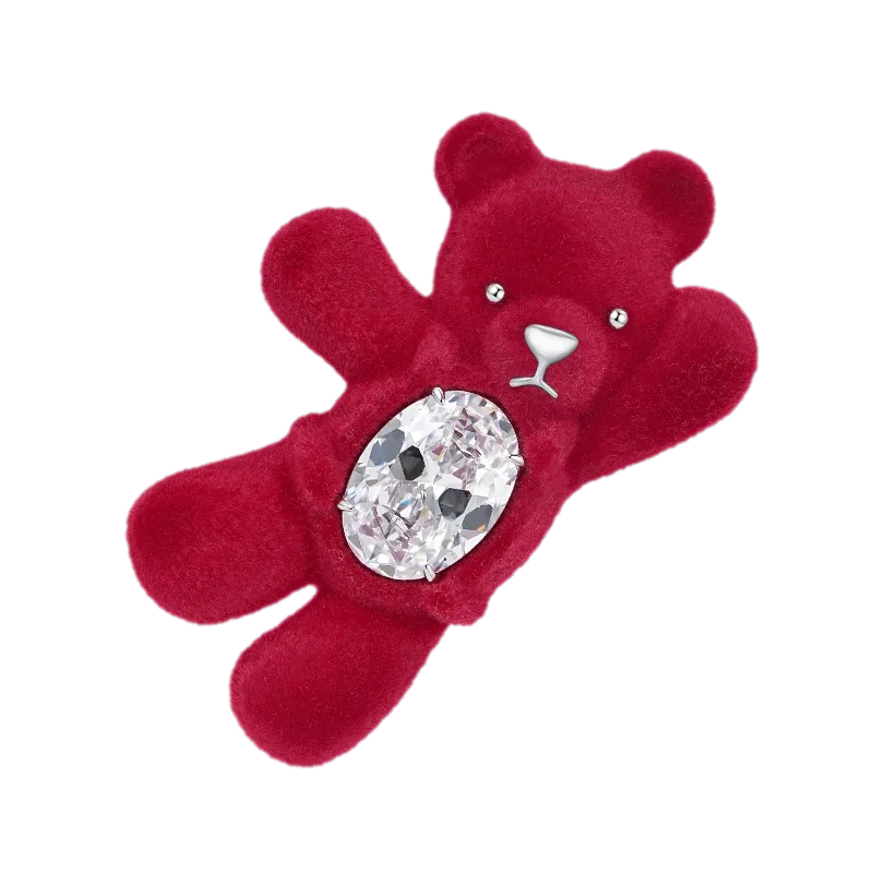 Plush Gemstone Bear Hair Clip