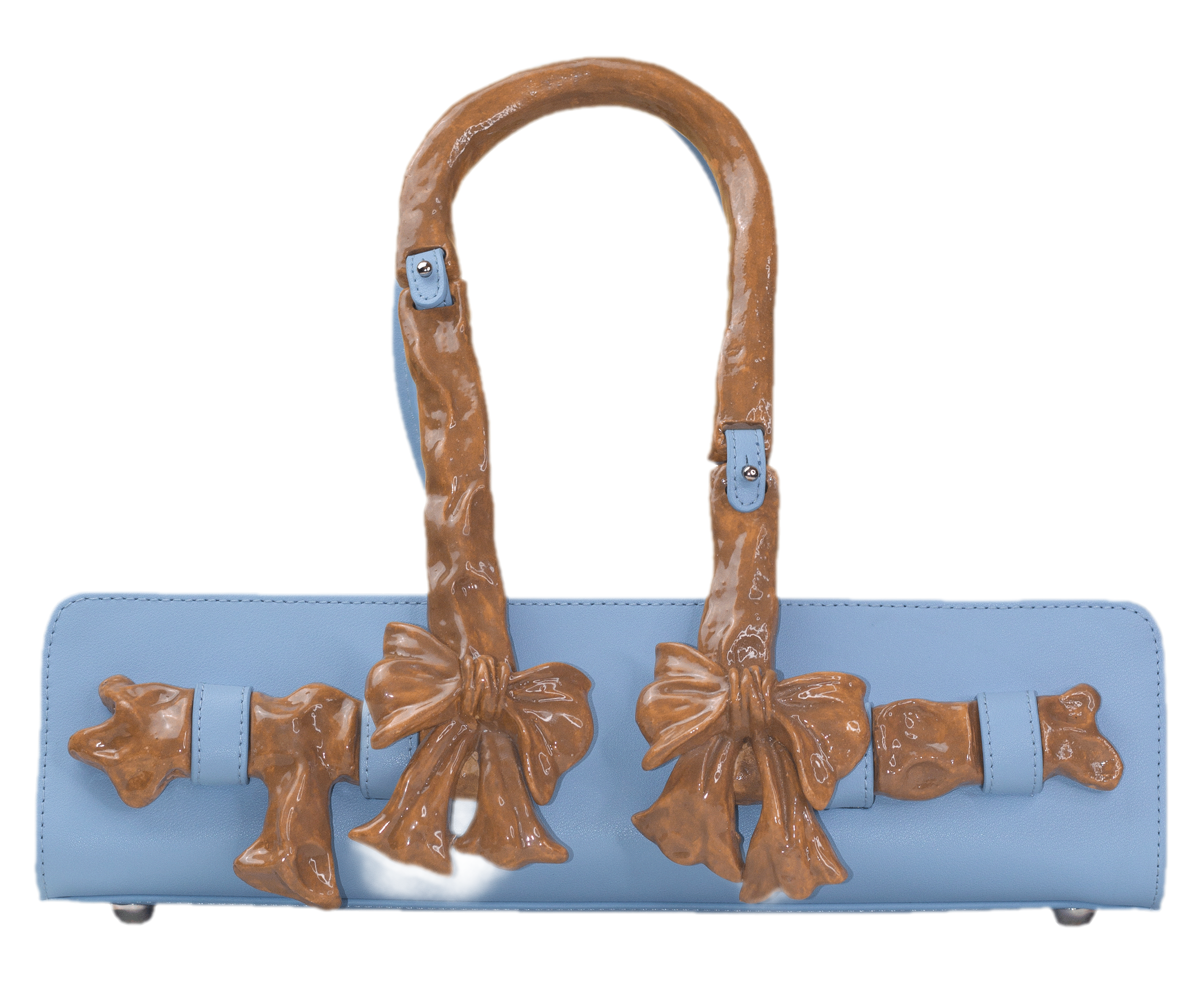 Glossy Bow Handle Handbag