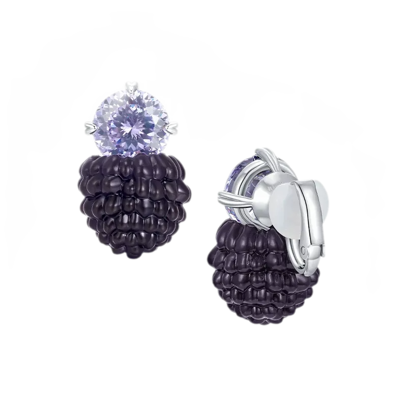 Berry Gemstone Statement Earrings