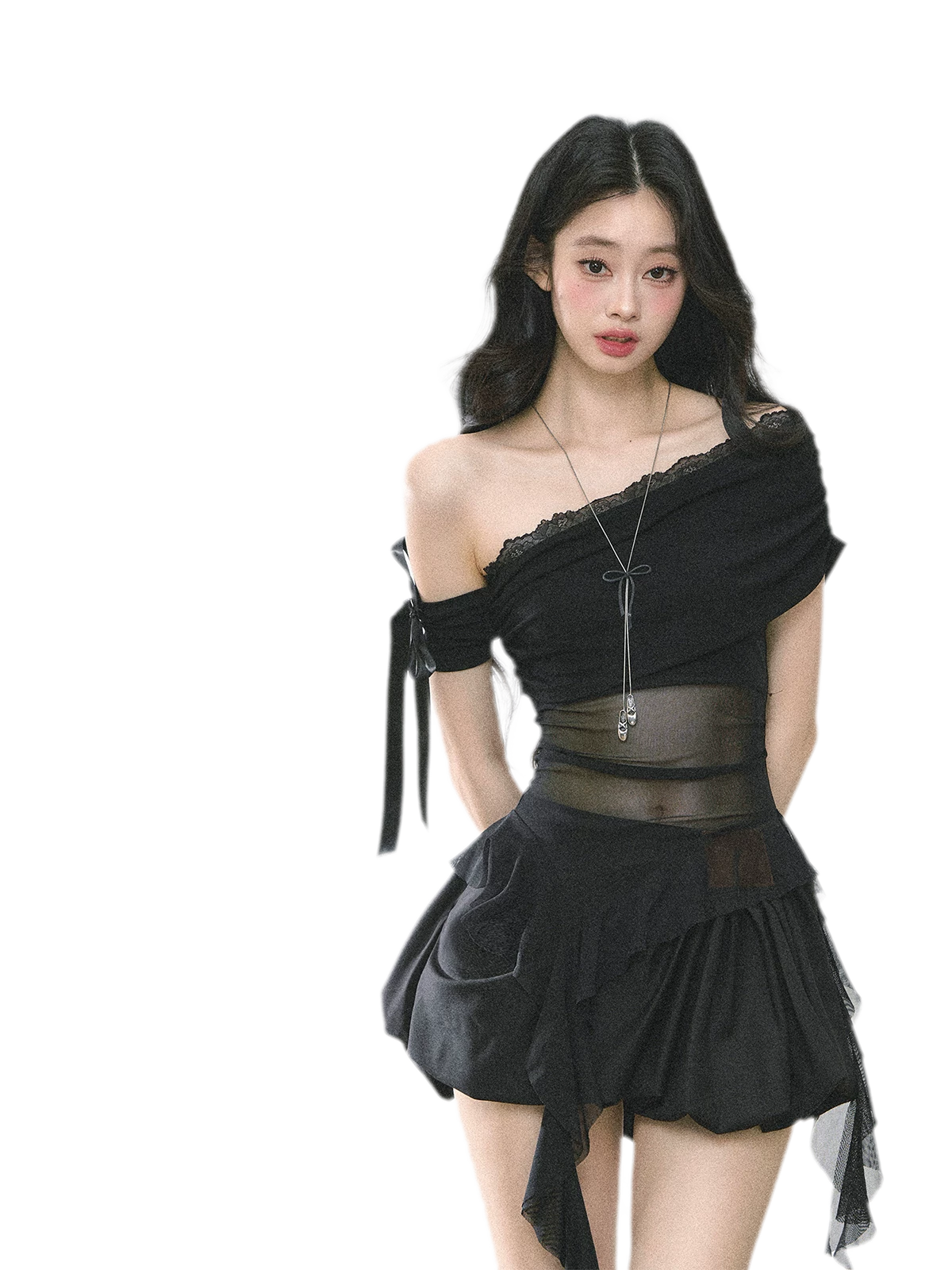 Sheer Off-Shoulder Tee