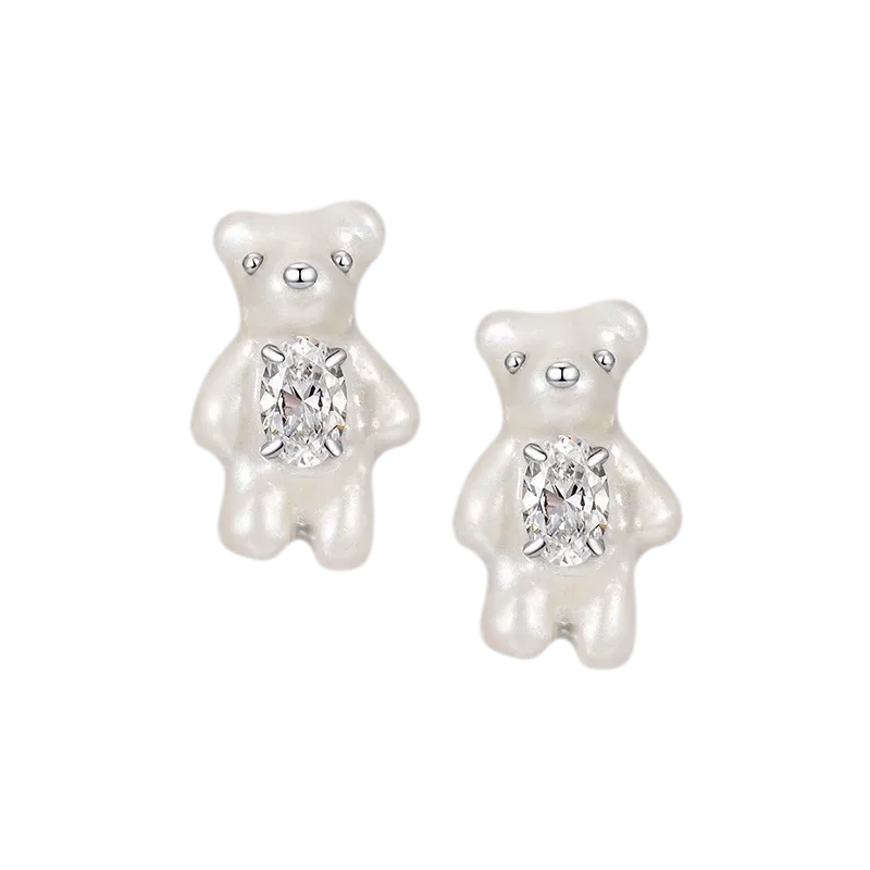Pearl Bear Statement Earrings