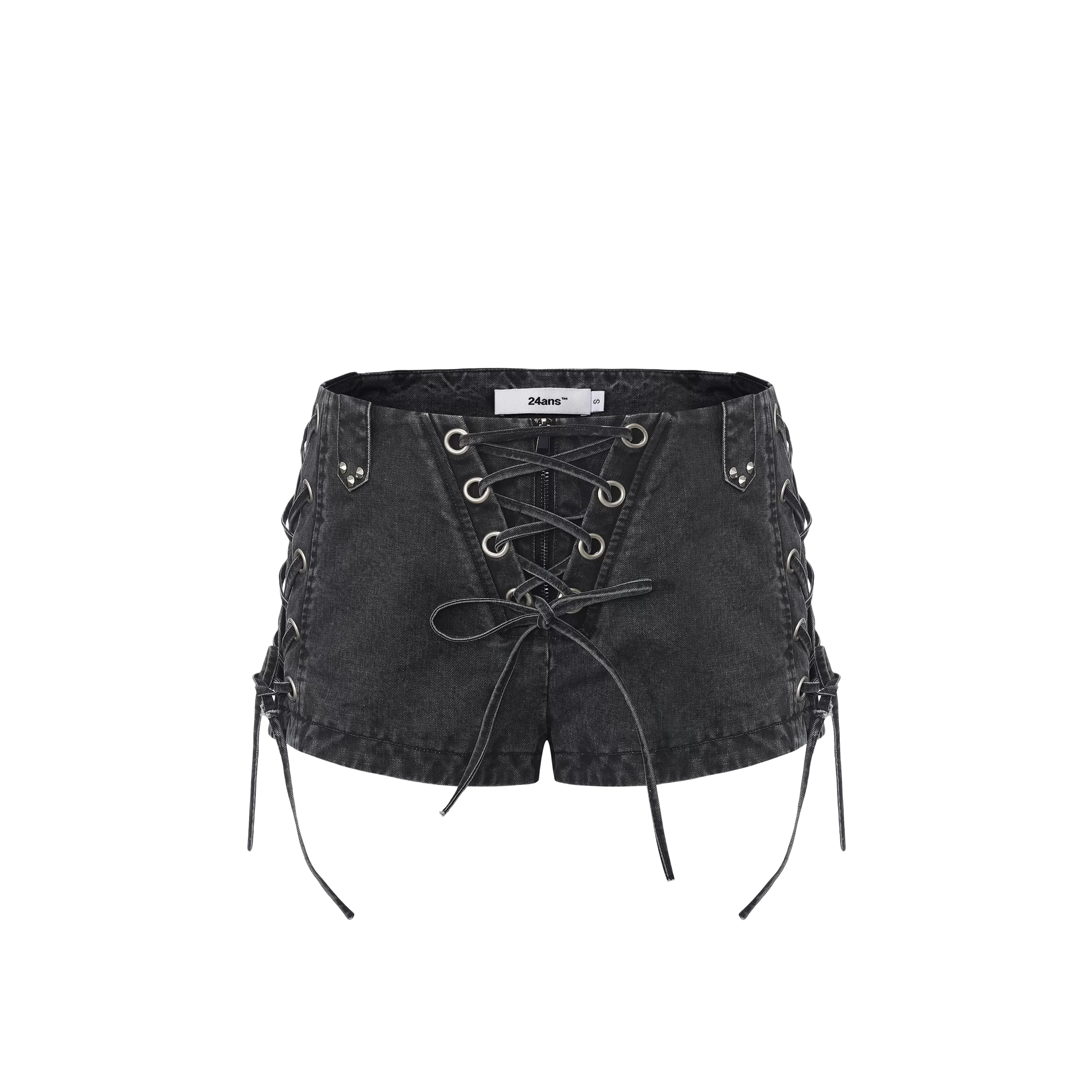 Washed Punk Grunge Drawstring Shorts