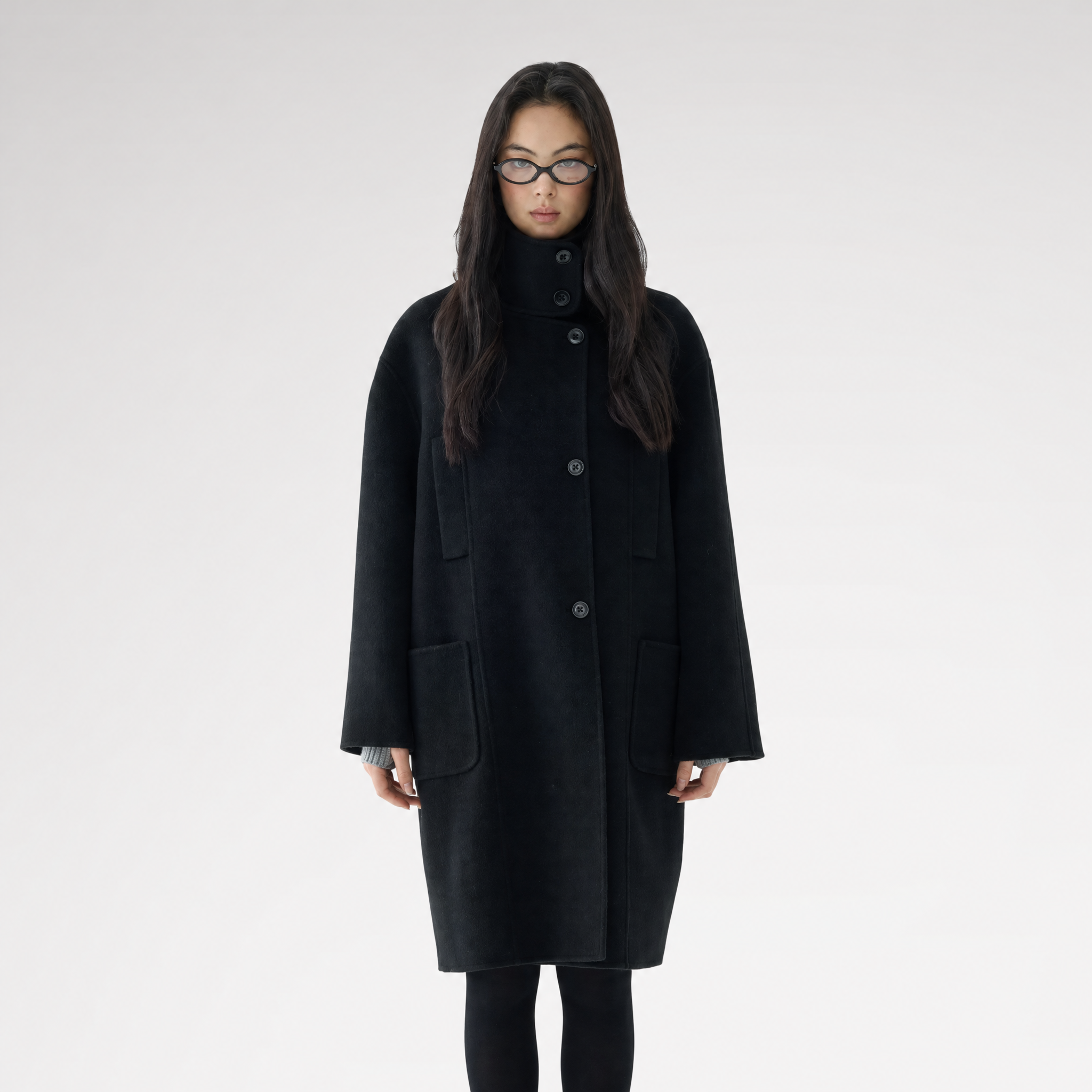 Double-Faced Cocoon Wool Coat