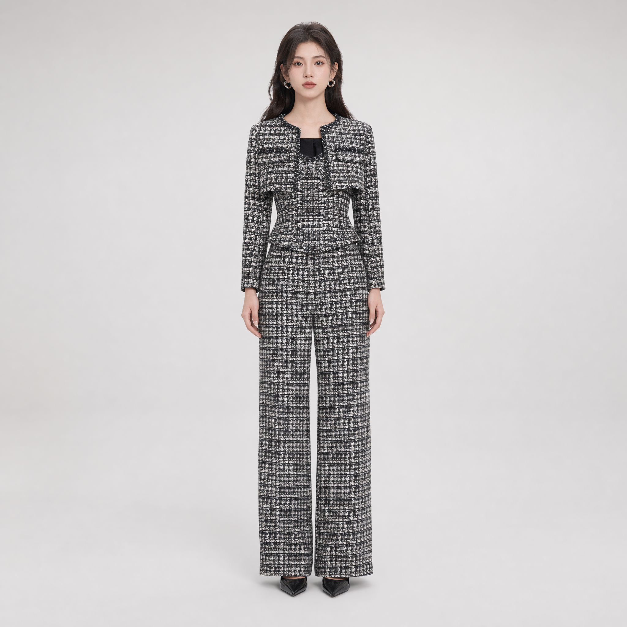 Tweed Corset Bustier Top