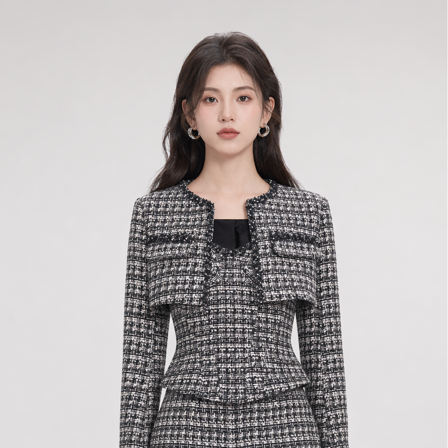 Tweed Corset Bustier Top