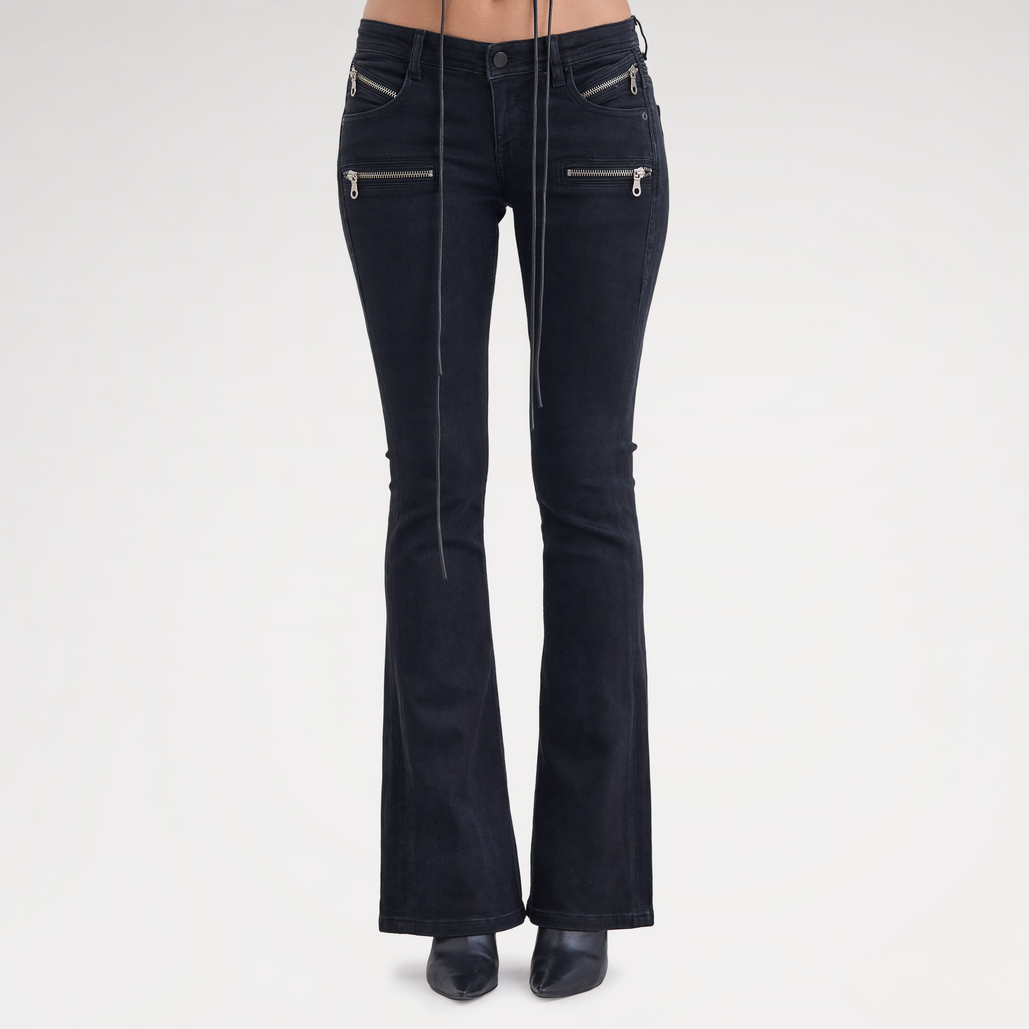 Waxed Slim Flare Jeans