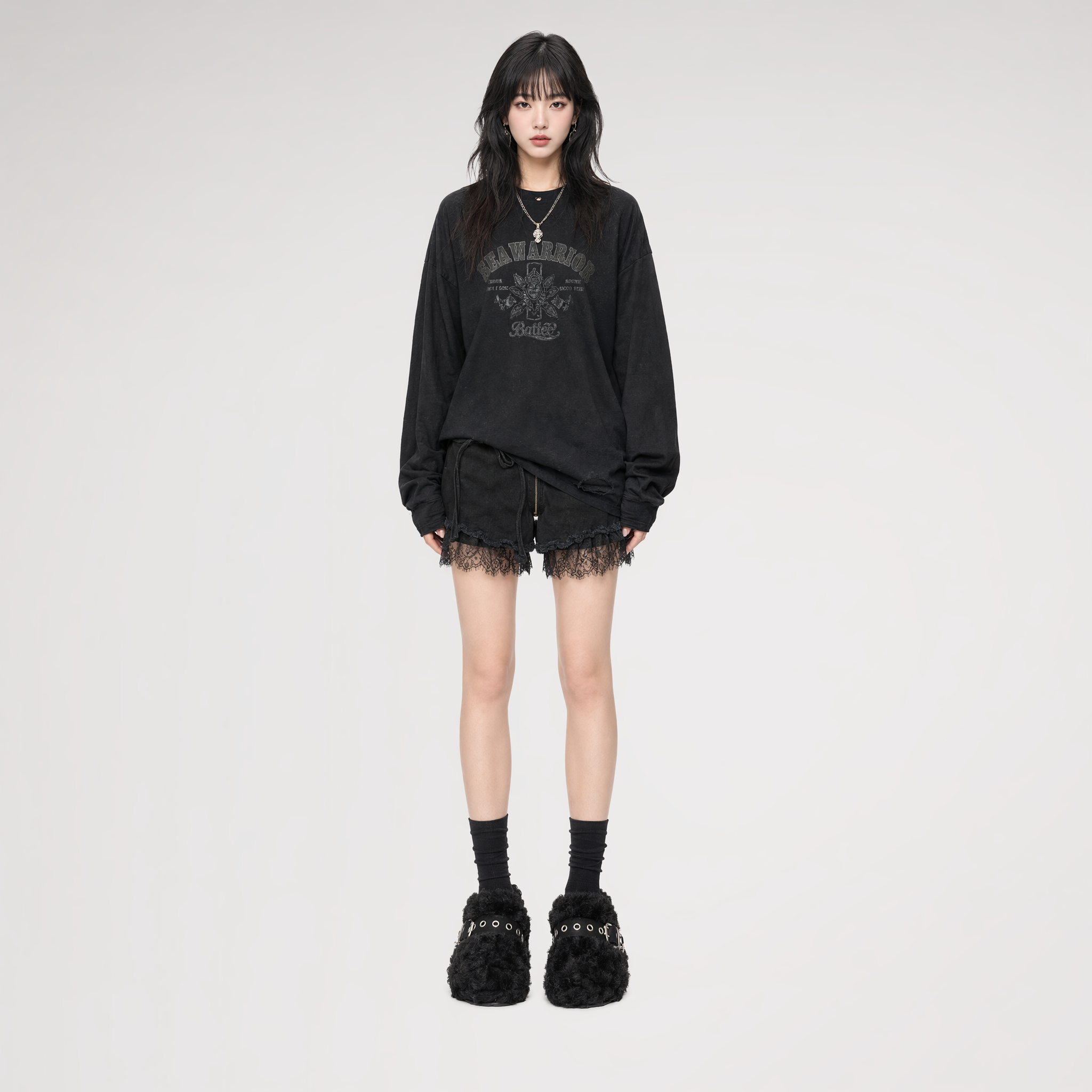 Teddy Fur Platform Mules