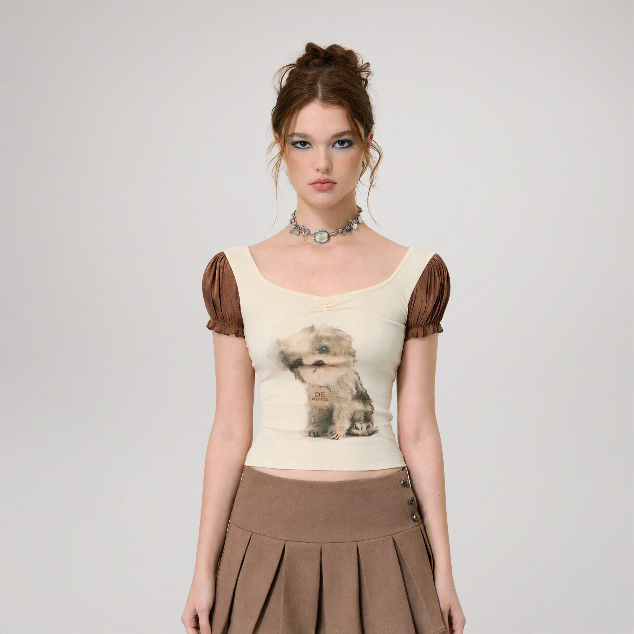 Knitted Square Neck Tee