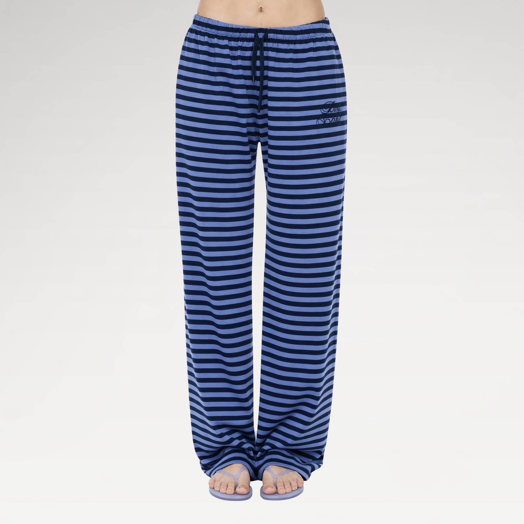 Striped Relaxed Wide-Leg Pants