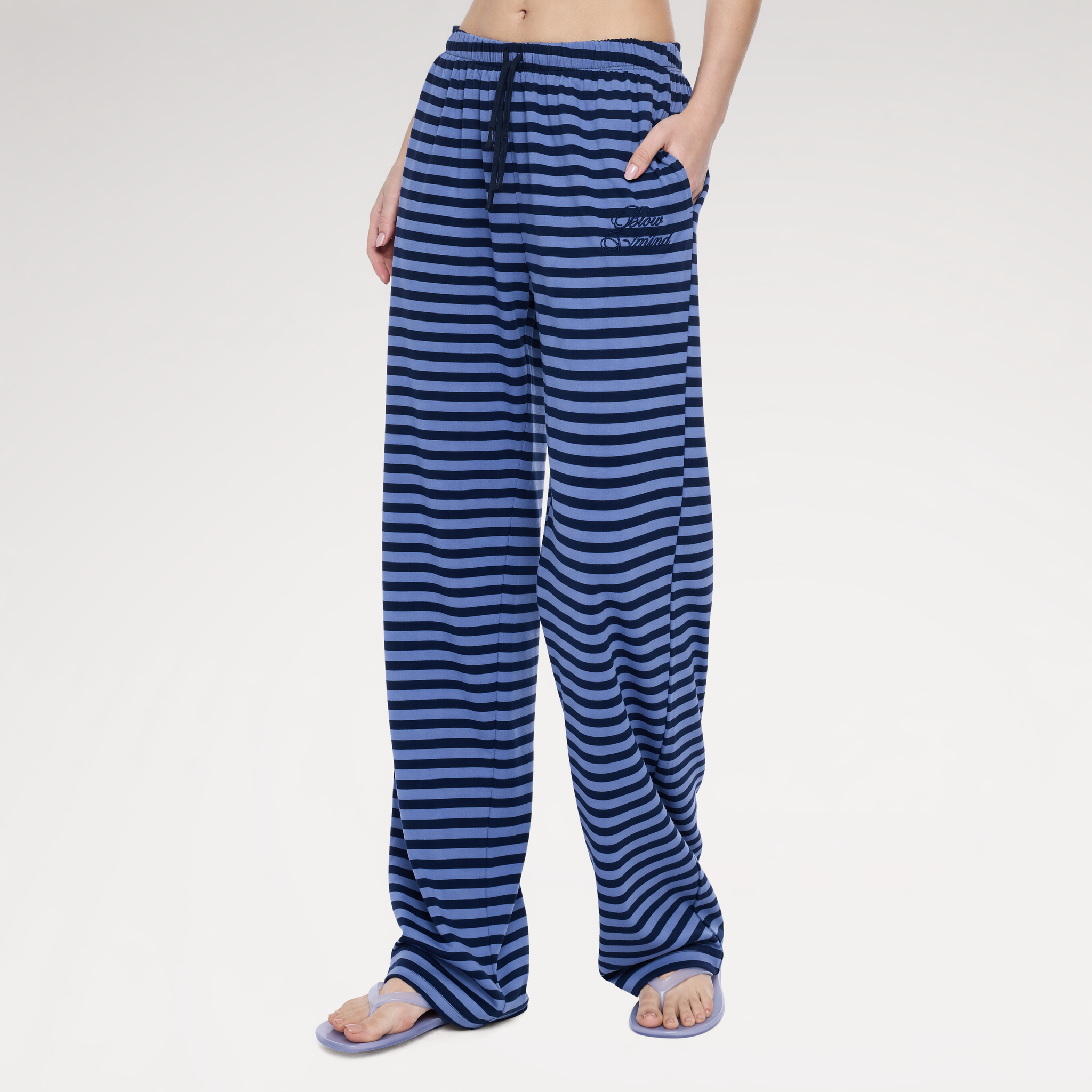 Striped Relaxed Wide-Leg Pants