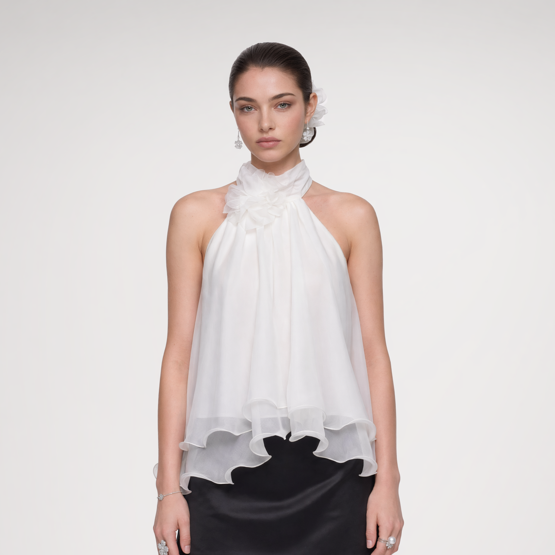 Pearl Chain Halter Top
