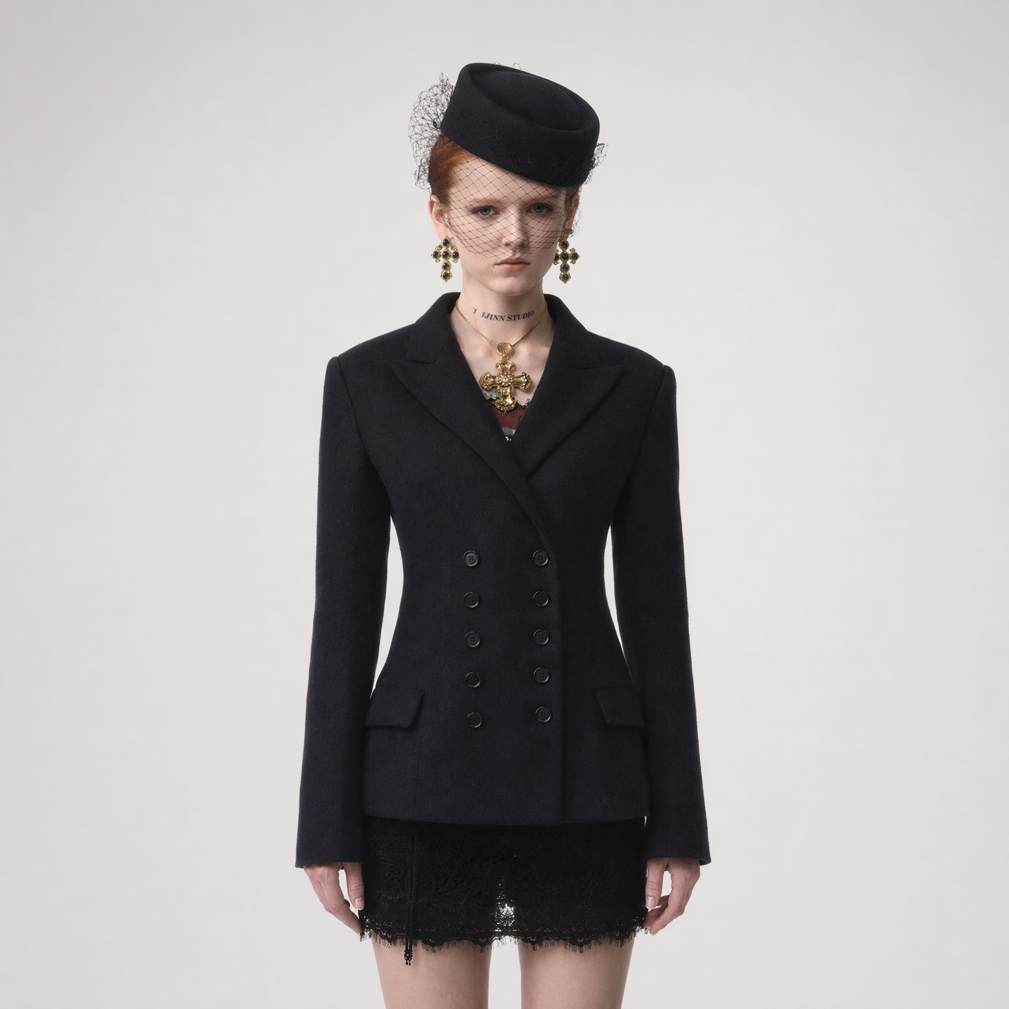 Wool Blend Tailored Blazer