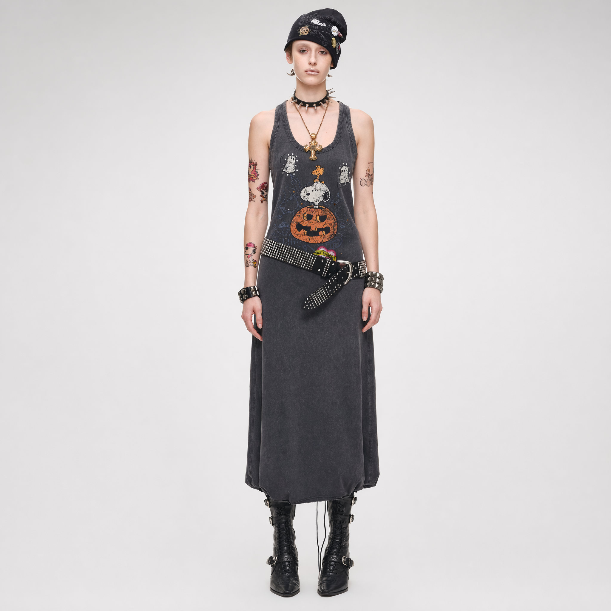 Washed Print Tank Dress