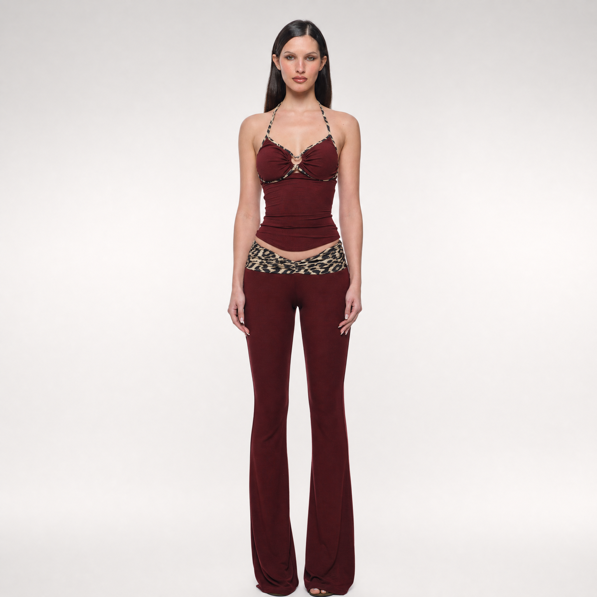 Heart Cutout Leopard Set