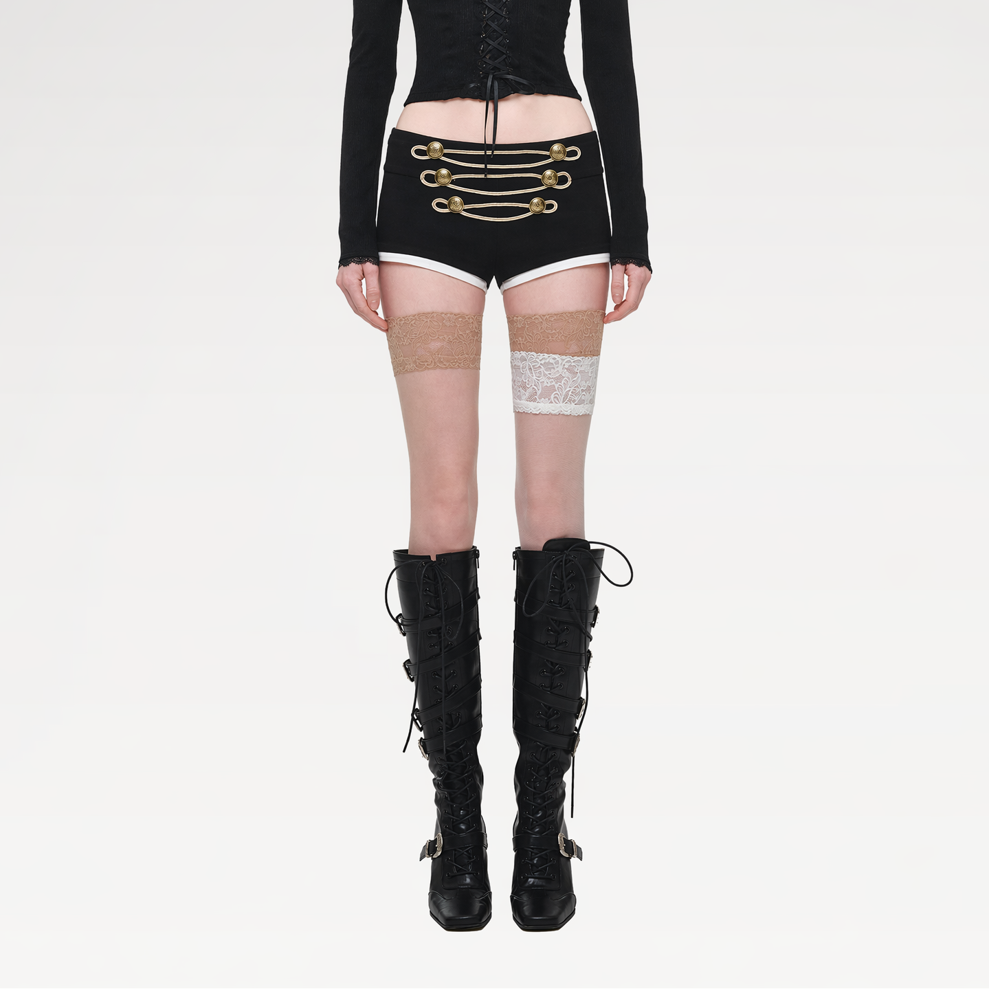 Metal Button Suit Shorts