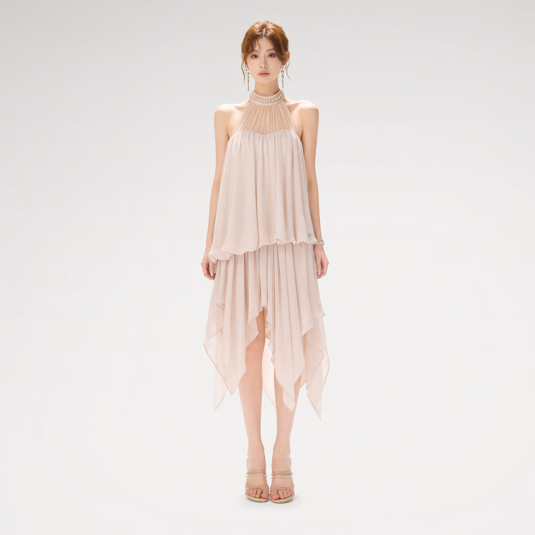 CYNR Pearl Halter Midi Dress – Midi Dresses